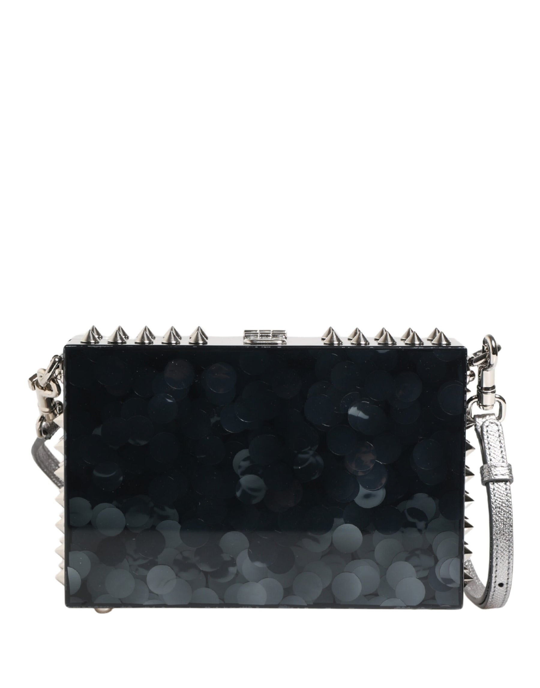 Dolce & Gabbana Black Acrylic Plexiglass Studded DOLCE BOX Clutch Bag | Regal Royce
