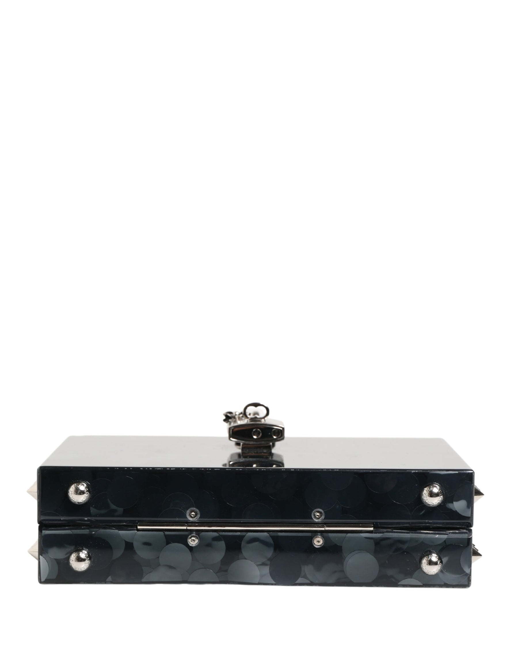Dolce & Gabbana Black Acrylic Plexiglass Studded DOLCE BOX Clutch Bag | Regal Royce