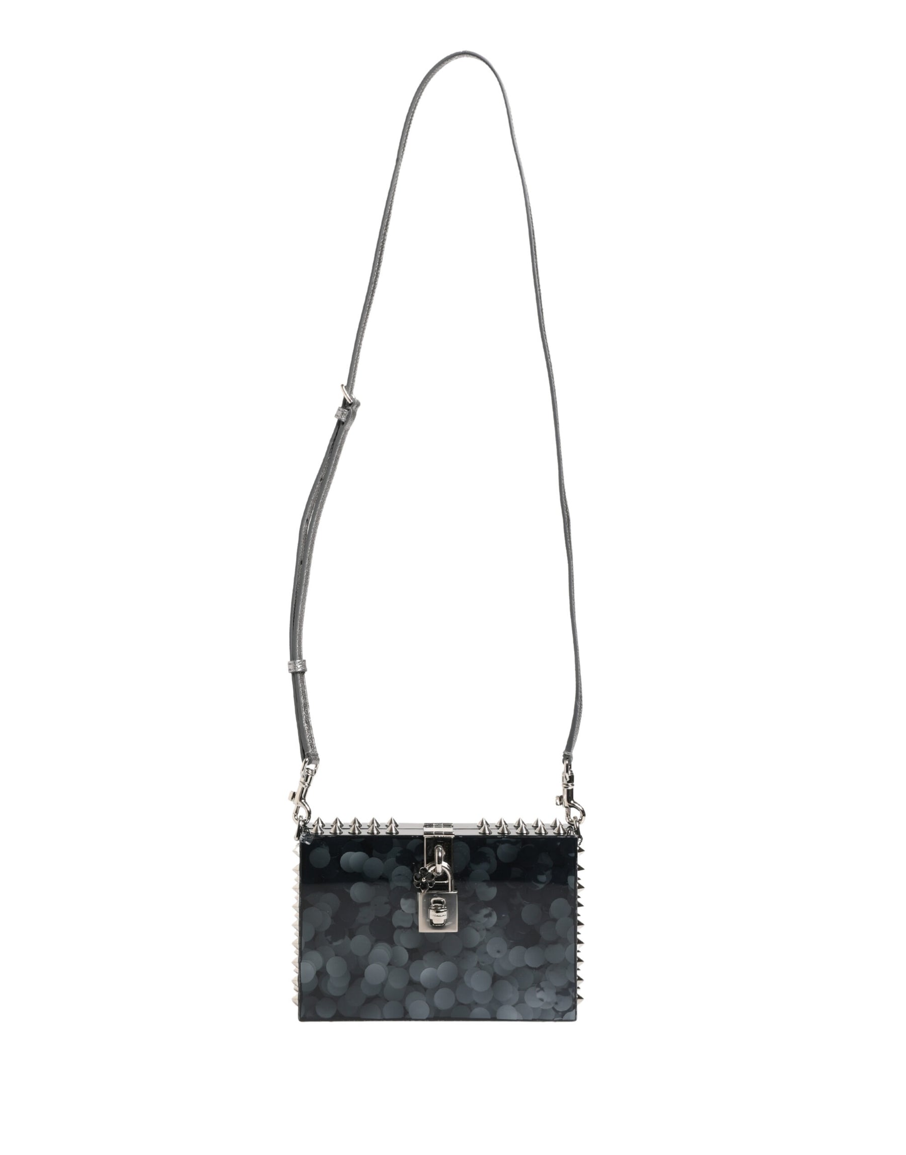 Dolce & Gabbana Black Acrylic Plexiglass Studded DOLCE BOX Clutch Bag | Regal Royce