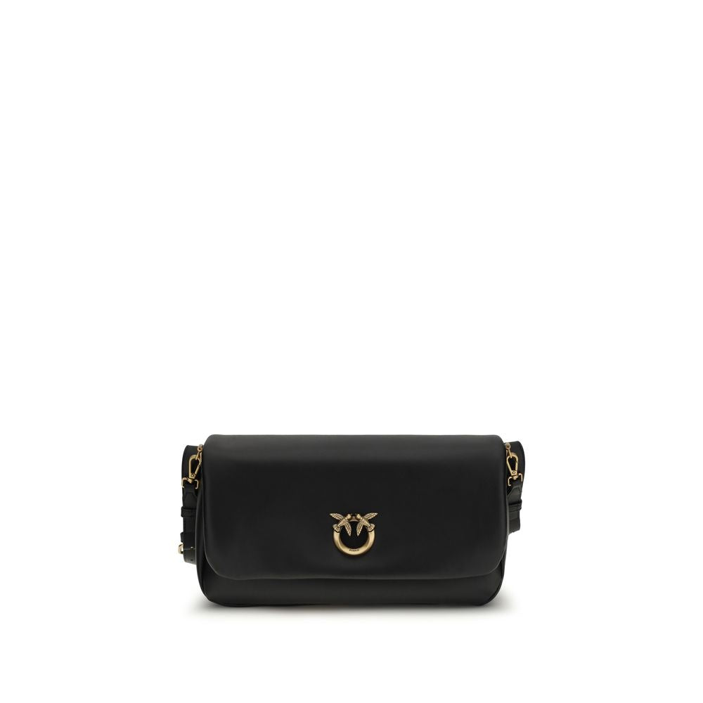 PINKO Black Calf Leather Bos Taurus Shoulder Bag | Regal Royce