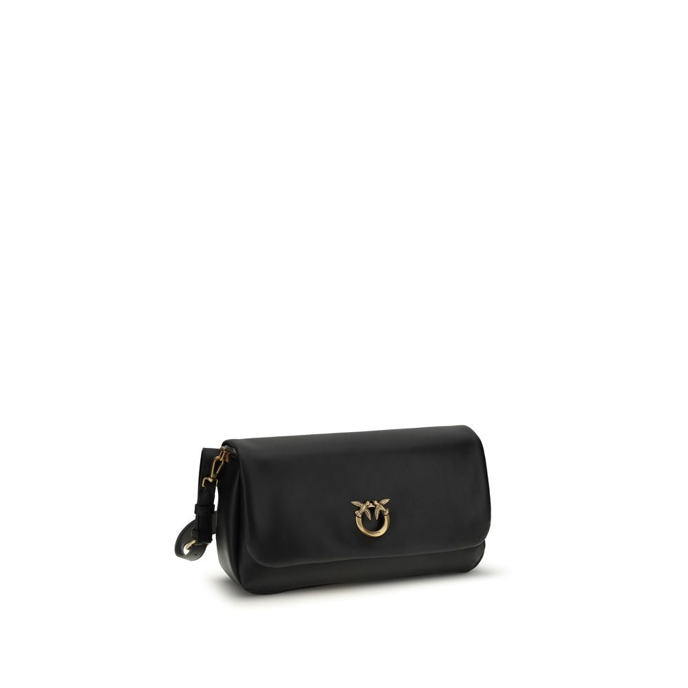 PINKO Black Calf Leather Bos Taurus Shoulder Bag | Regal Royce