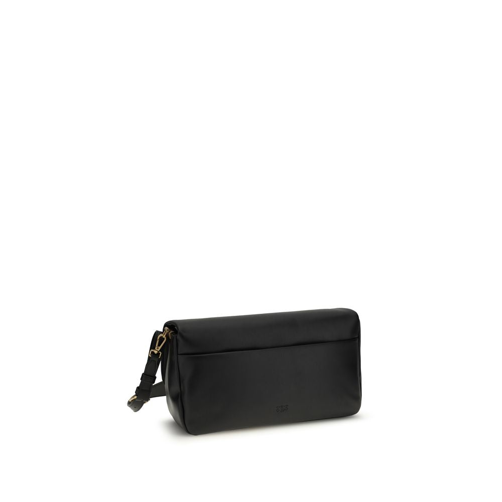 PINKO Black Calf Leather Bos Taurus Shoulder Bag | Regal Royce