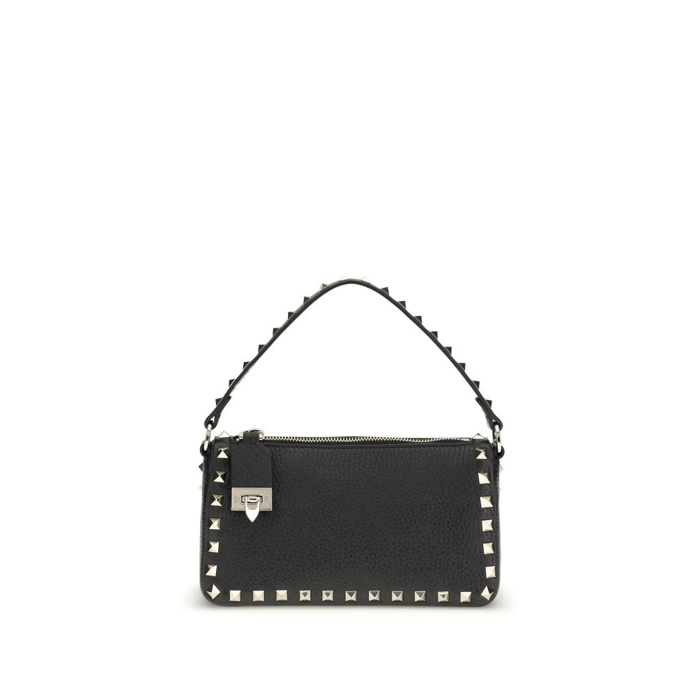 Valentino Garavani Black Calf Leather Bos Taurus Shoulder Bag | Regal Royce