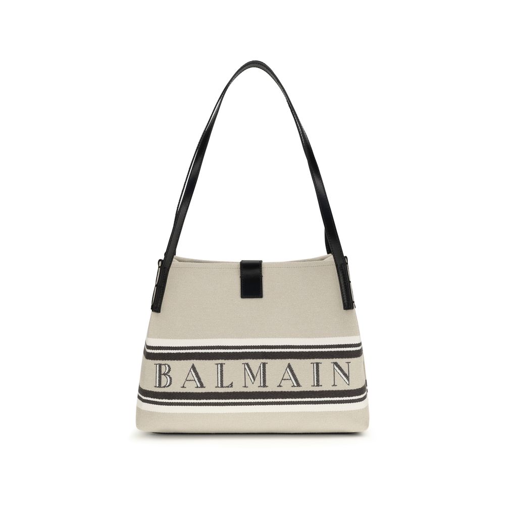 Balmain Beige Cotton Shoulder Bag | Regal Royce