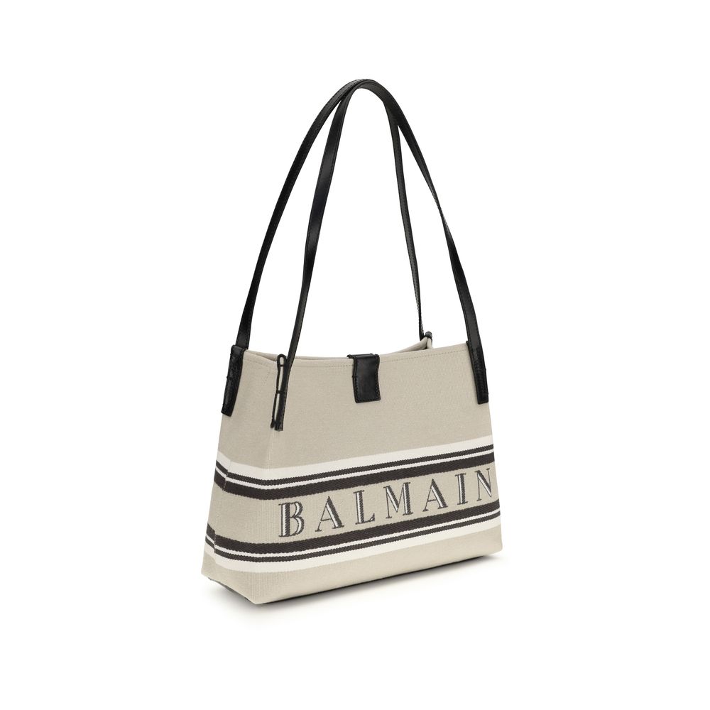 Balmain Beige Cotton Shoulder Bag | Regal Royce