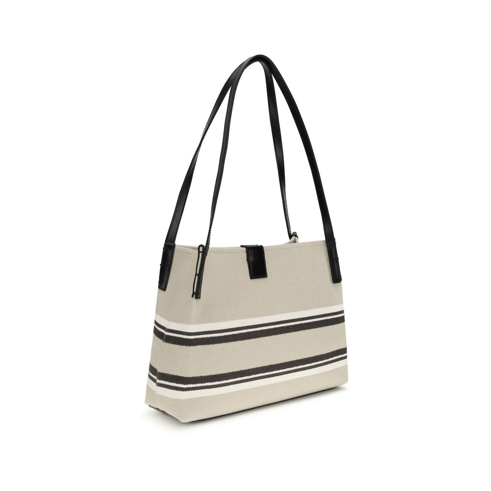 Balmain Beige Cotton Shoulder Bag | Regal Royce