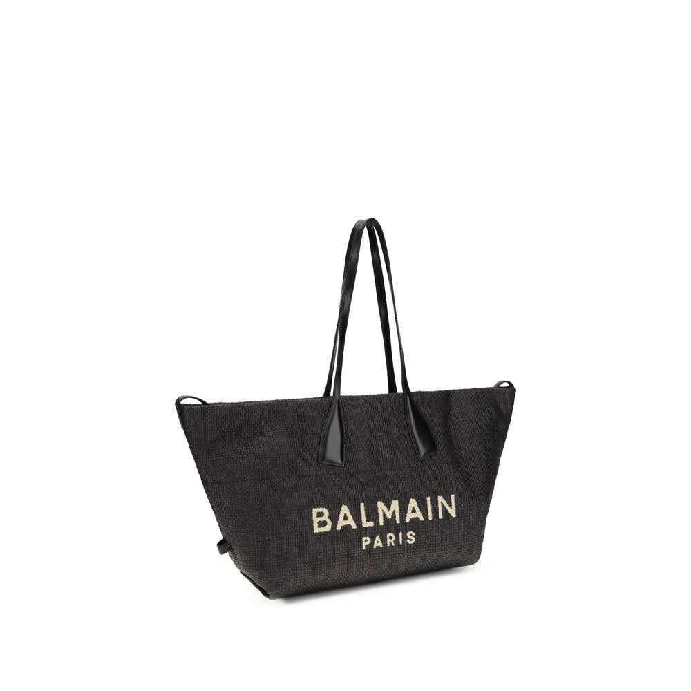 Balmain Black Raffia Shoulder Bag | Regal Royce