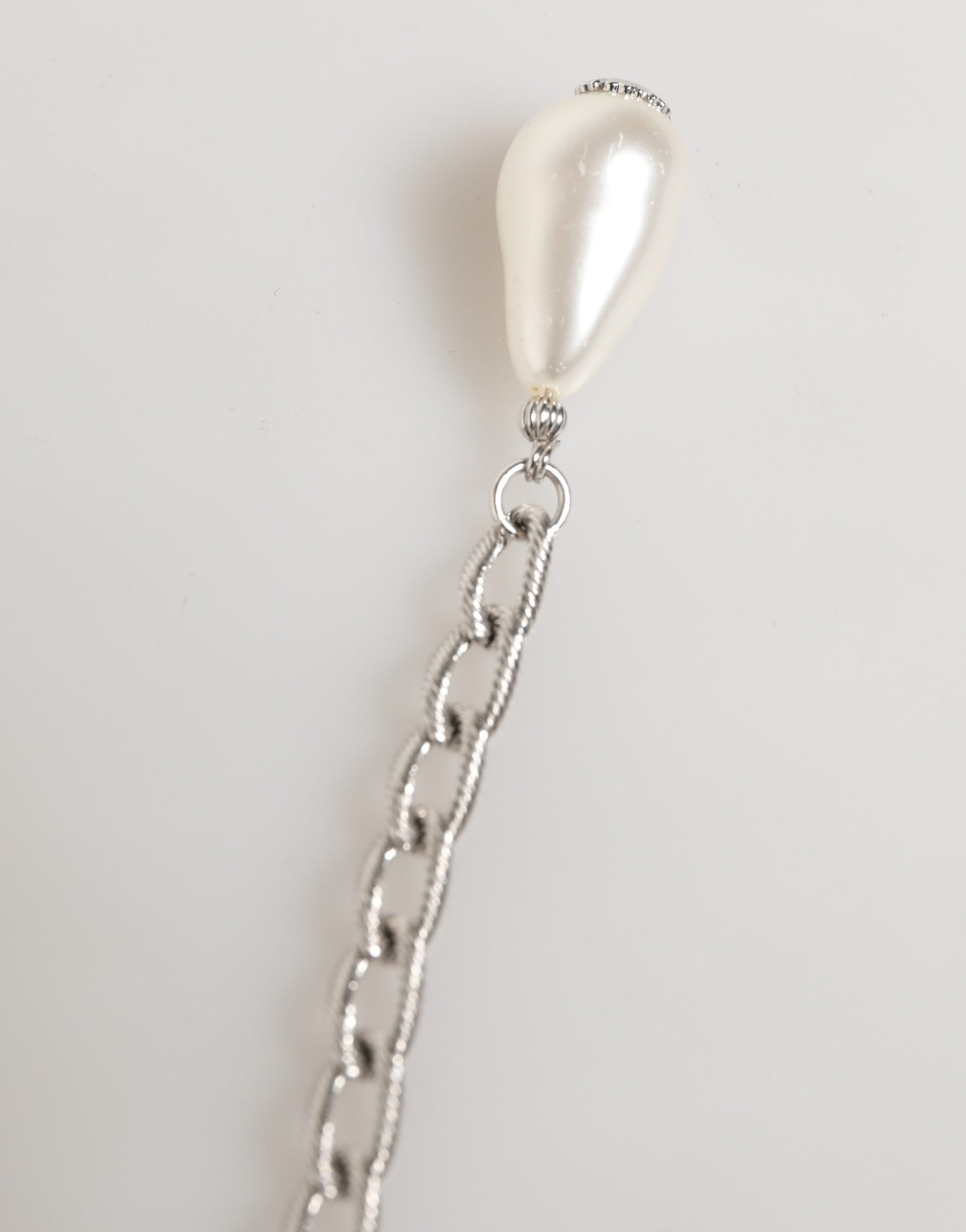 Dolce & Gabbana Silver Tone Brass Chain Crystal Embellished Bracelet | Regal Royce