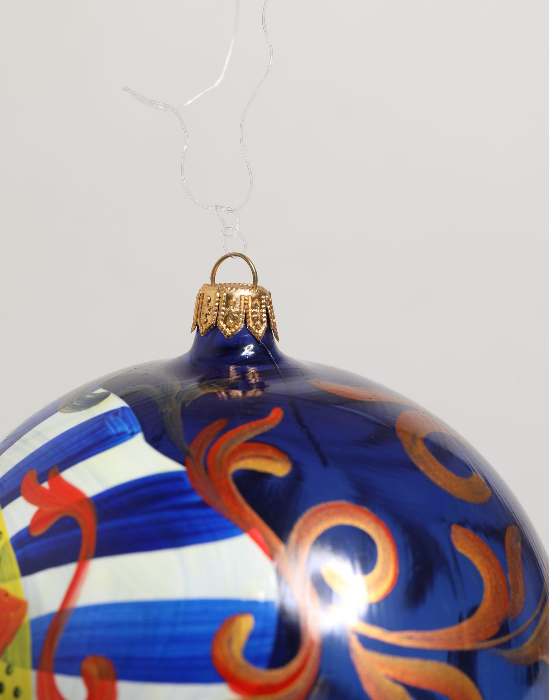 Dolce & Gabbana Multicolor Hand Painted Sicilian Ornament Christmas Ball | Regal Royce