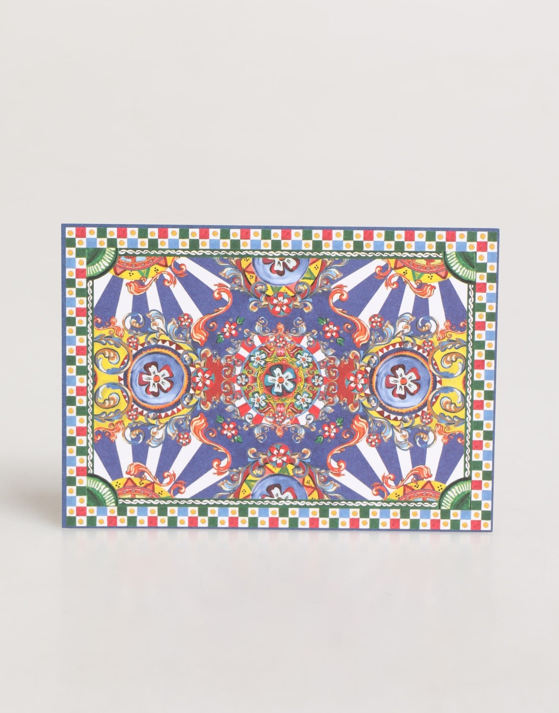Dolce & Gabbana Multicolor Carretto Siciliano Envelope Post Card Holder | Regal Royce