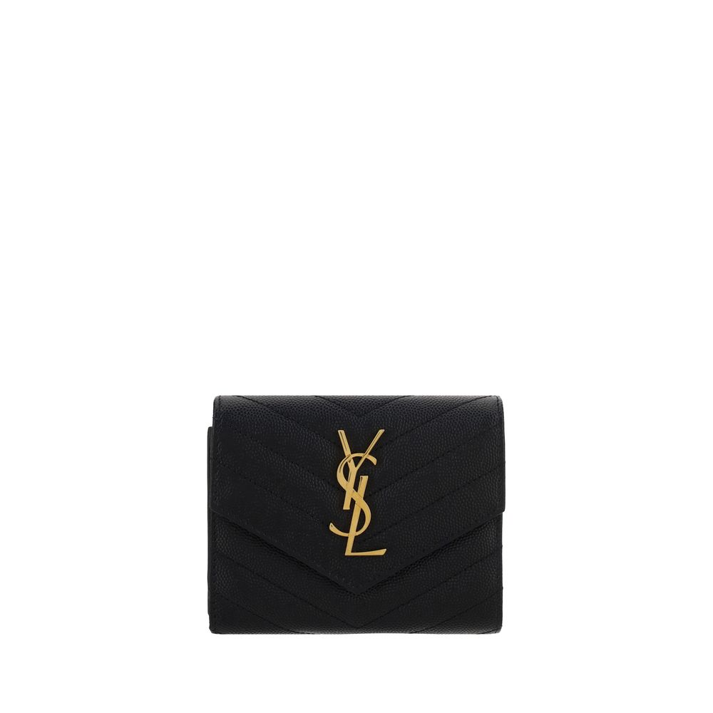 Saint Laurent Black Calf Leather Bos Taurus Wallet | Regal Royce