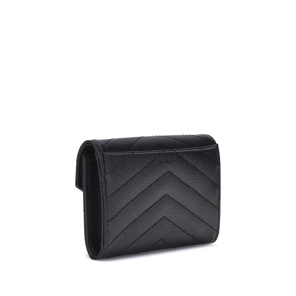 Saint Laurent Black Calf Leather Bos Taurus Wallet | Regal Royce