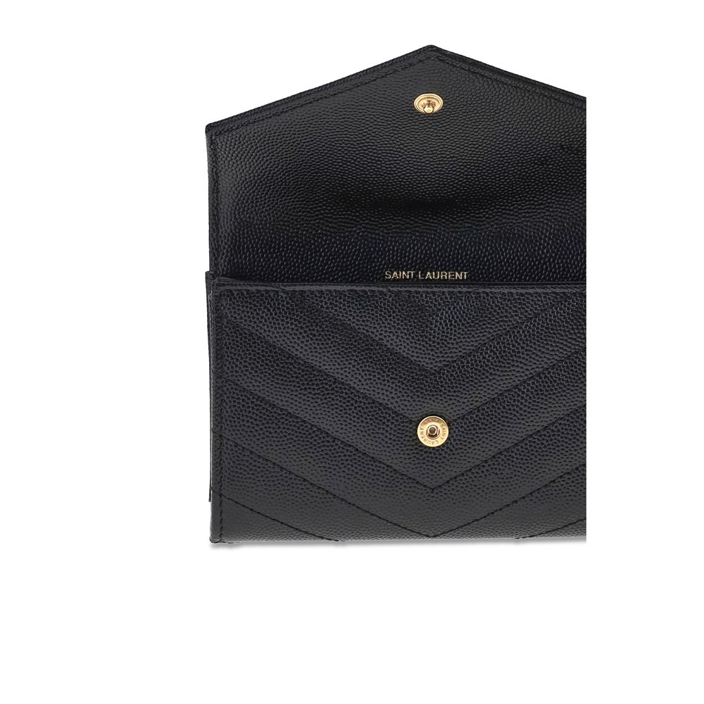 Saint Laurent Black Calf Leather Bos Taurus Wallet | Regal Royce