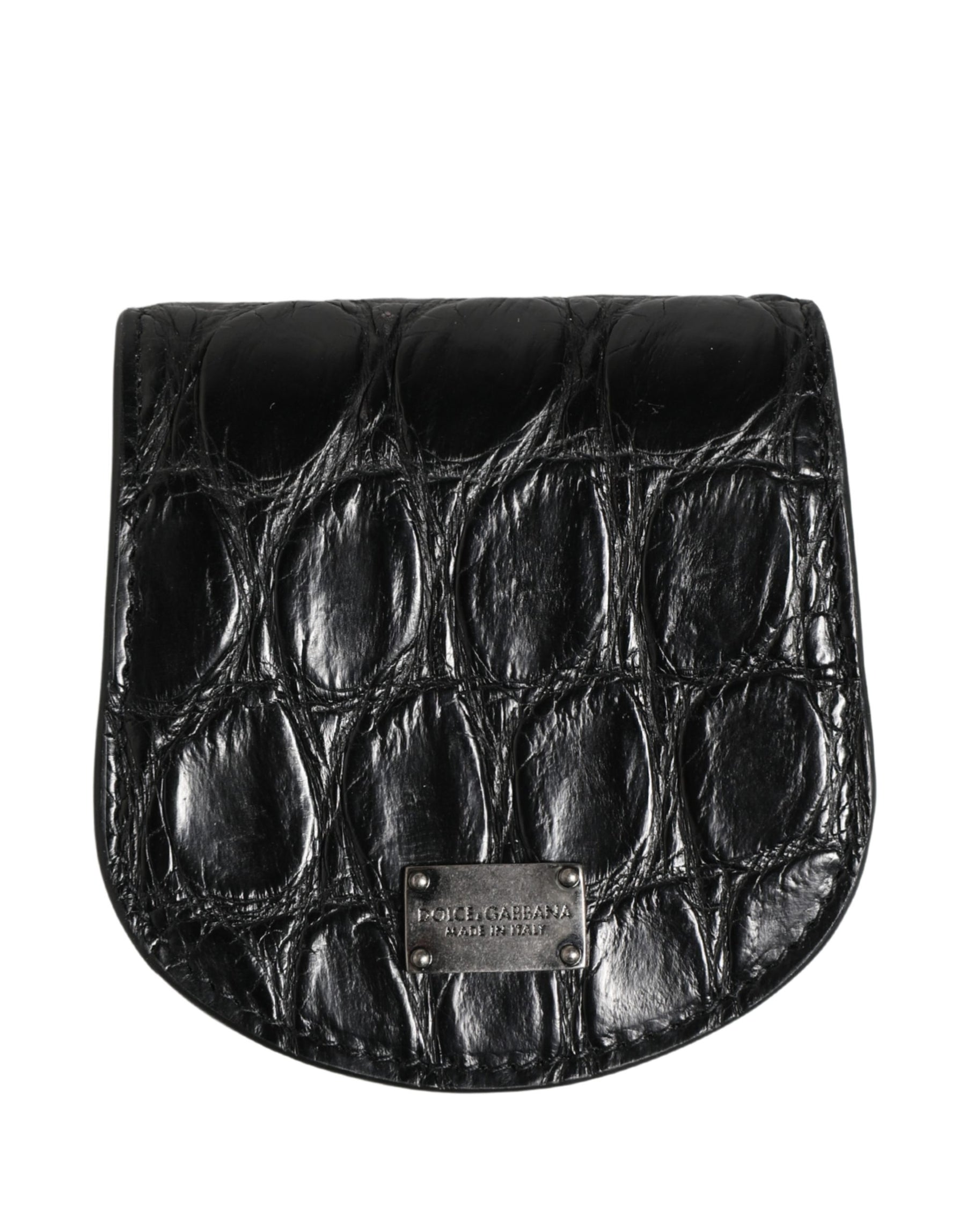 Dolce & Gabbana Black Exotic Skin Condom Case Holder Pocket Wallet | Regal Royce