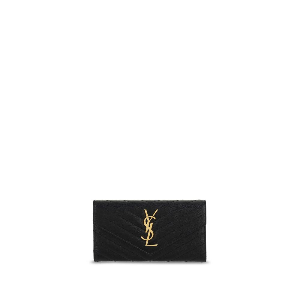 Saint Laurent Black Calf Leather Bos Taurus Wallet | Regal Royce