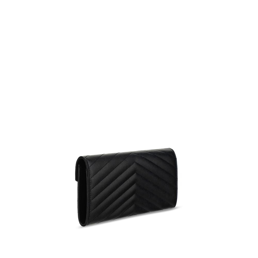 Saint Laurent Black Calf Leather Bos Taurus Wallet | Regal Royce
