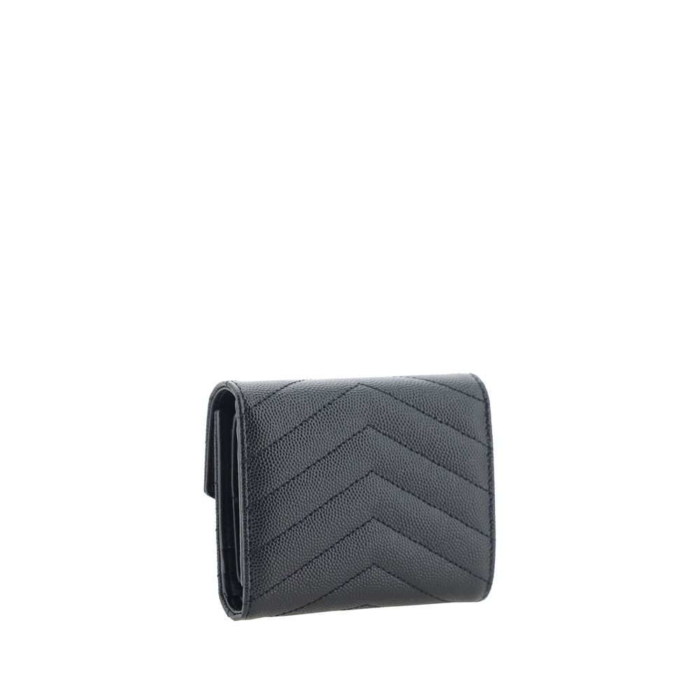 Saint Laurent Black Calf Leather Bos Taurus Wallet | Regal Royce