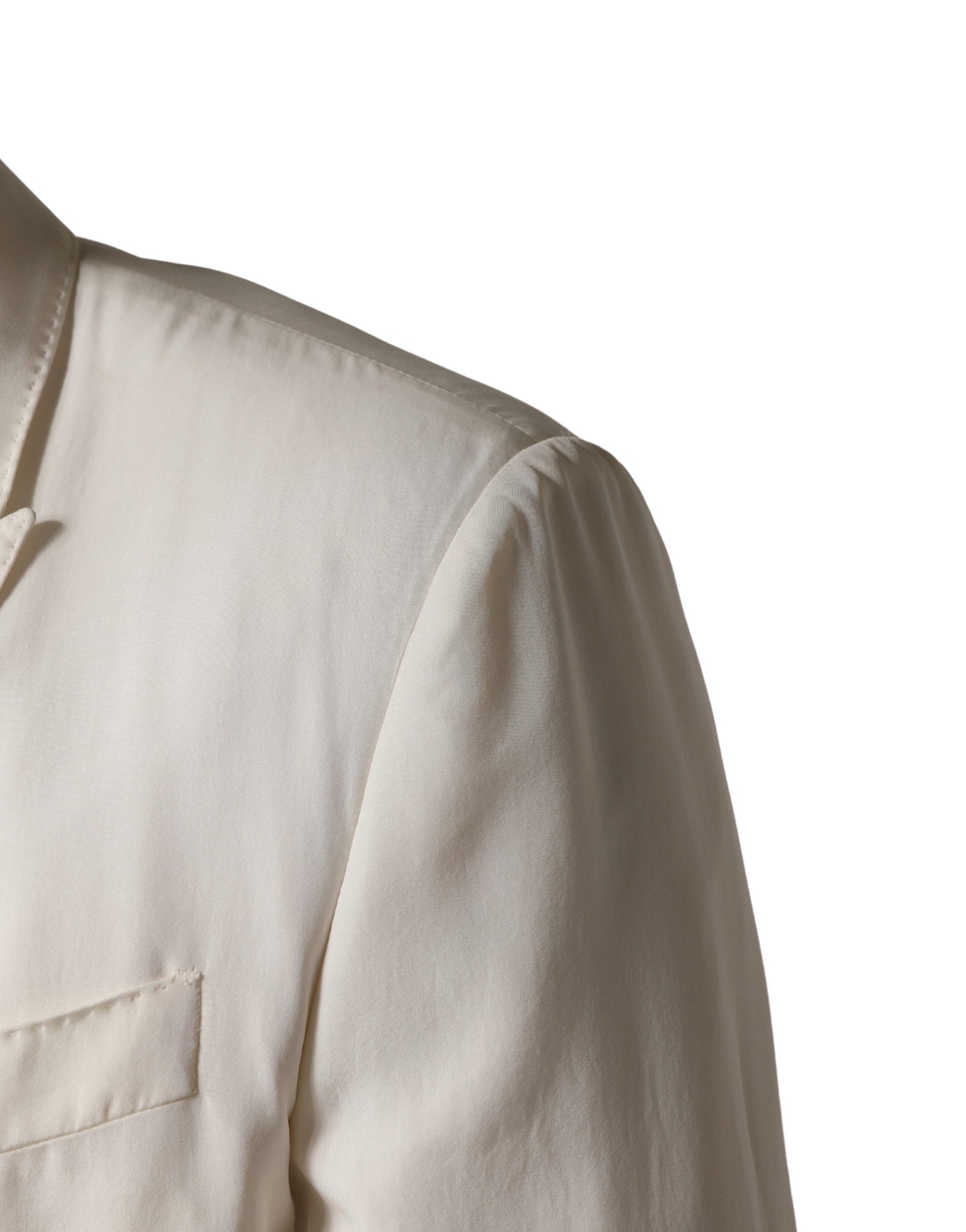 Dolce & Gabbana White Cotton Single Breasted Jacket Blazer | Regal Royce