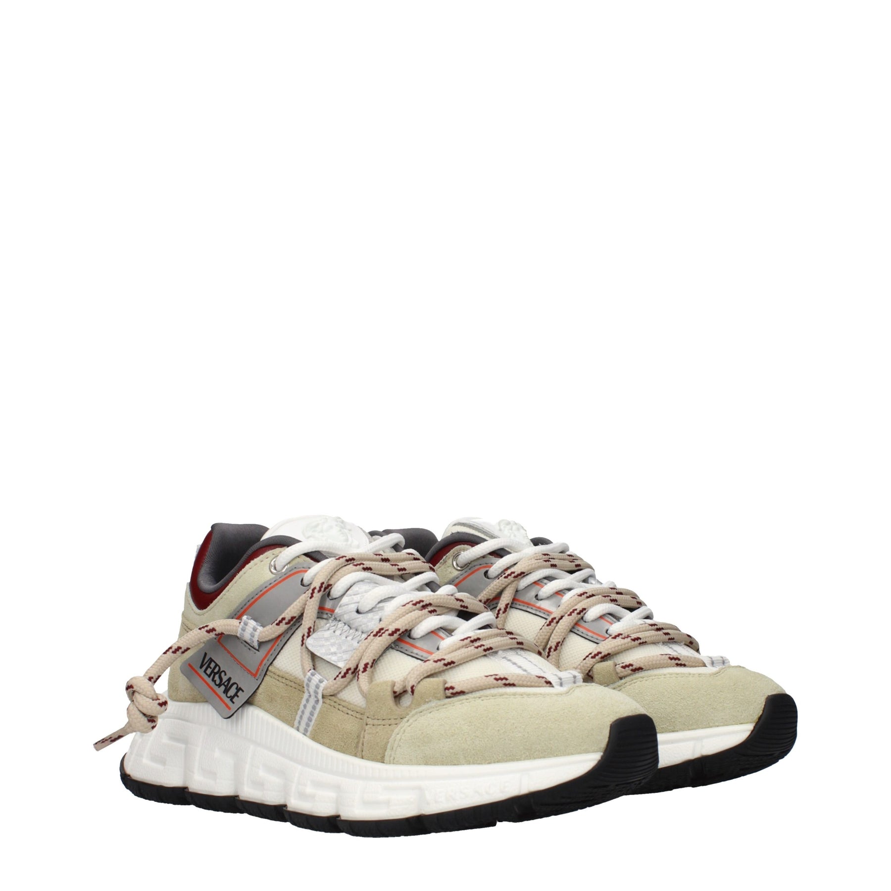 Versace Beige Leather Chunky Sneakers | Regal Royce