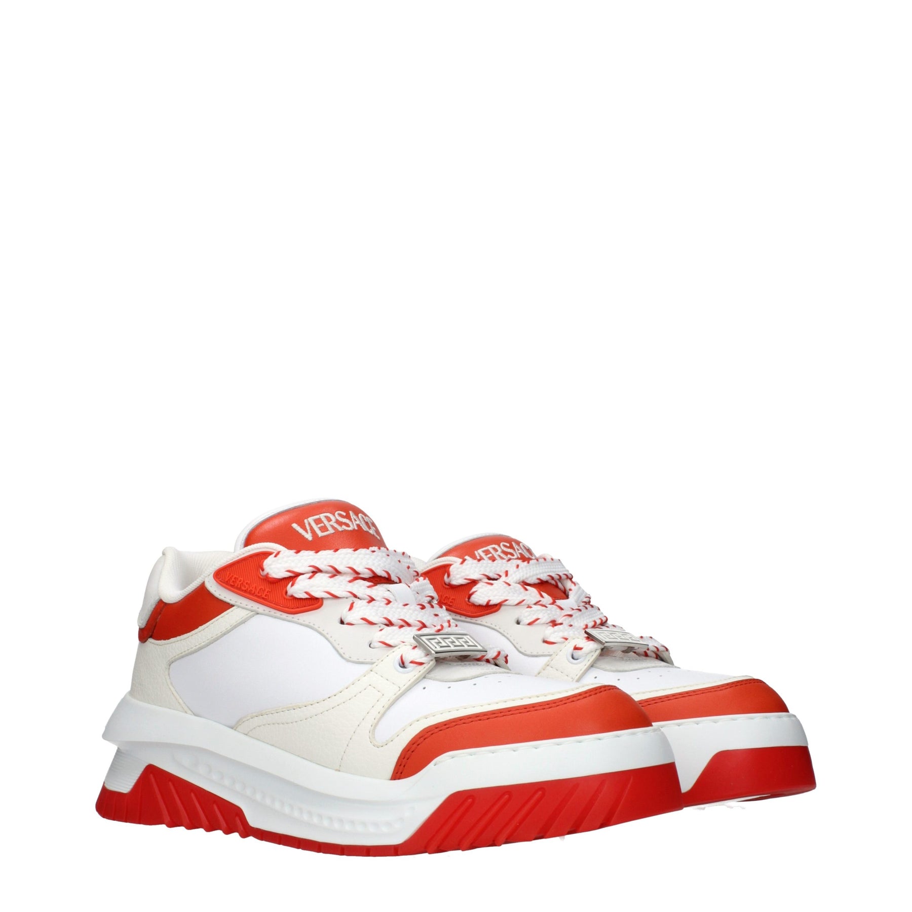 Versace White Leather Athletic Sneakers | Regal Royce