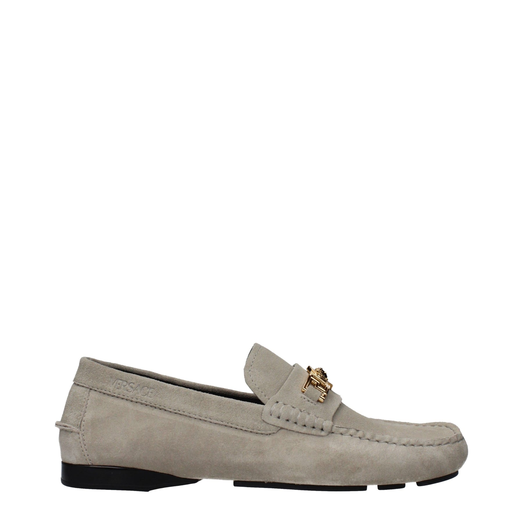 Versace Gray Leather Slip-On Loafers | Regal Royce