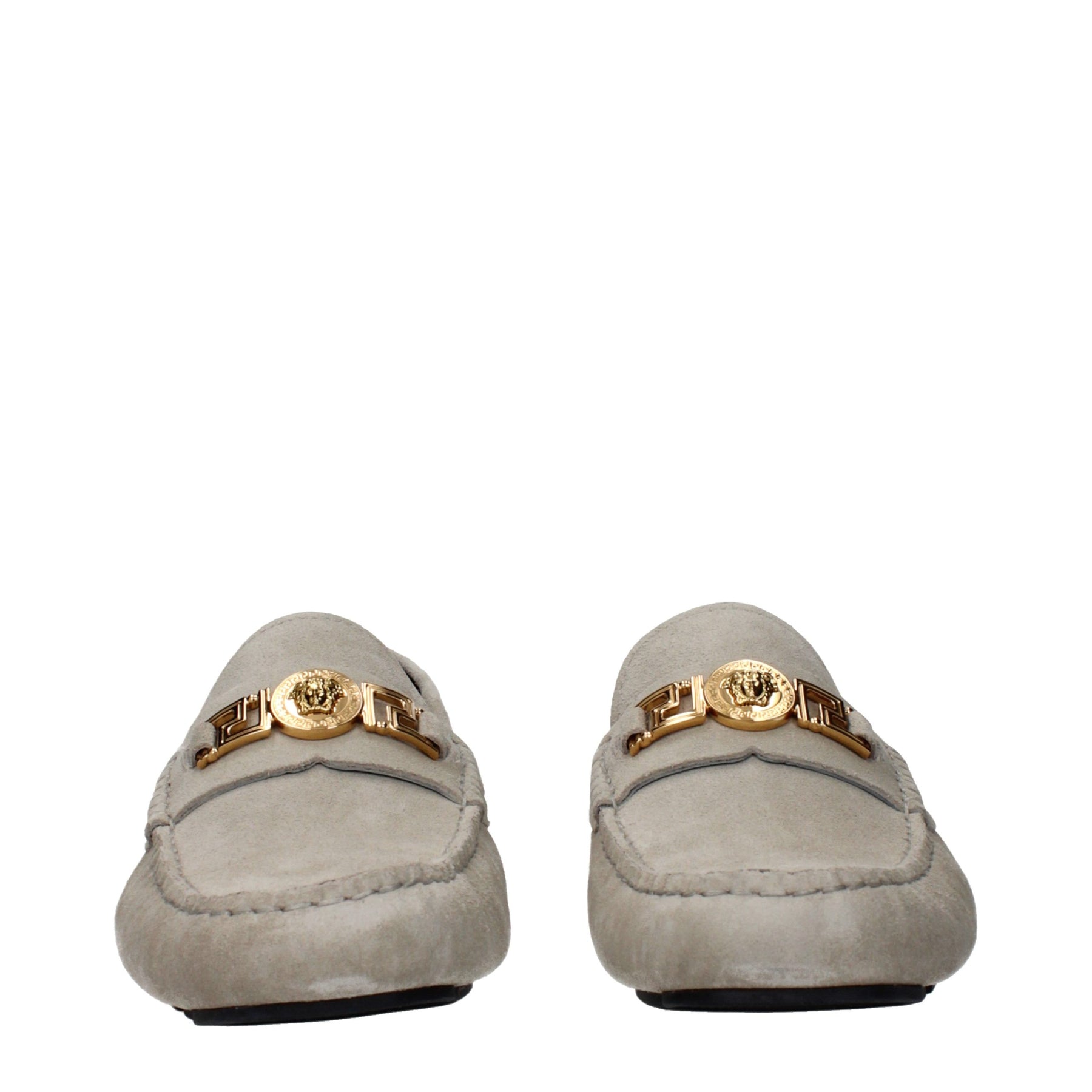 Versace Gray Leather Slip-On Loafers | Regal Royce