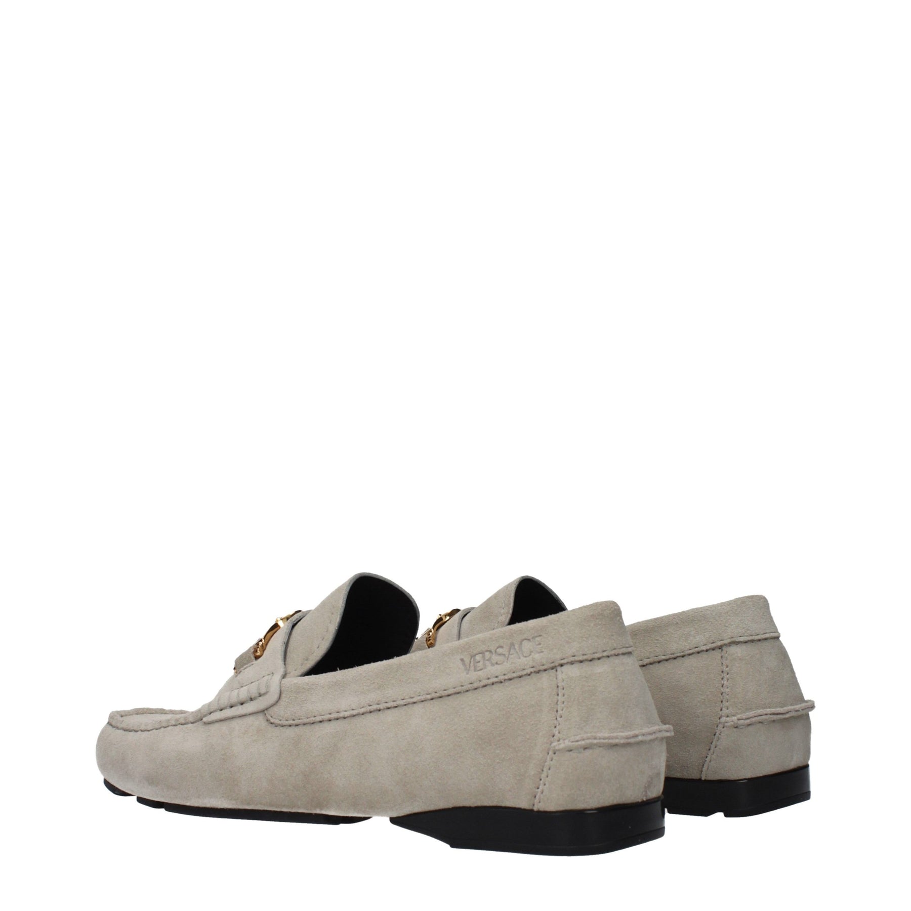 Versace Gray Leather Slip-On Loafers | Regal Royce