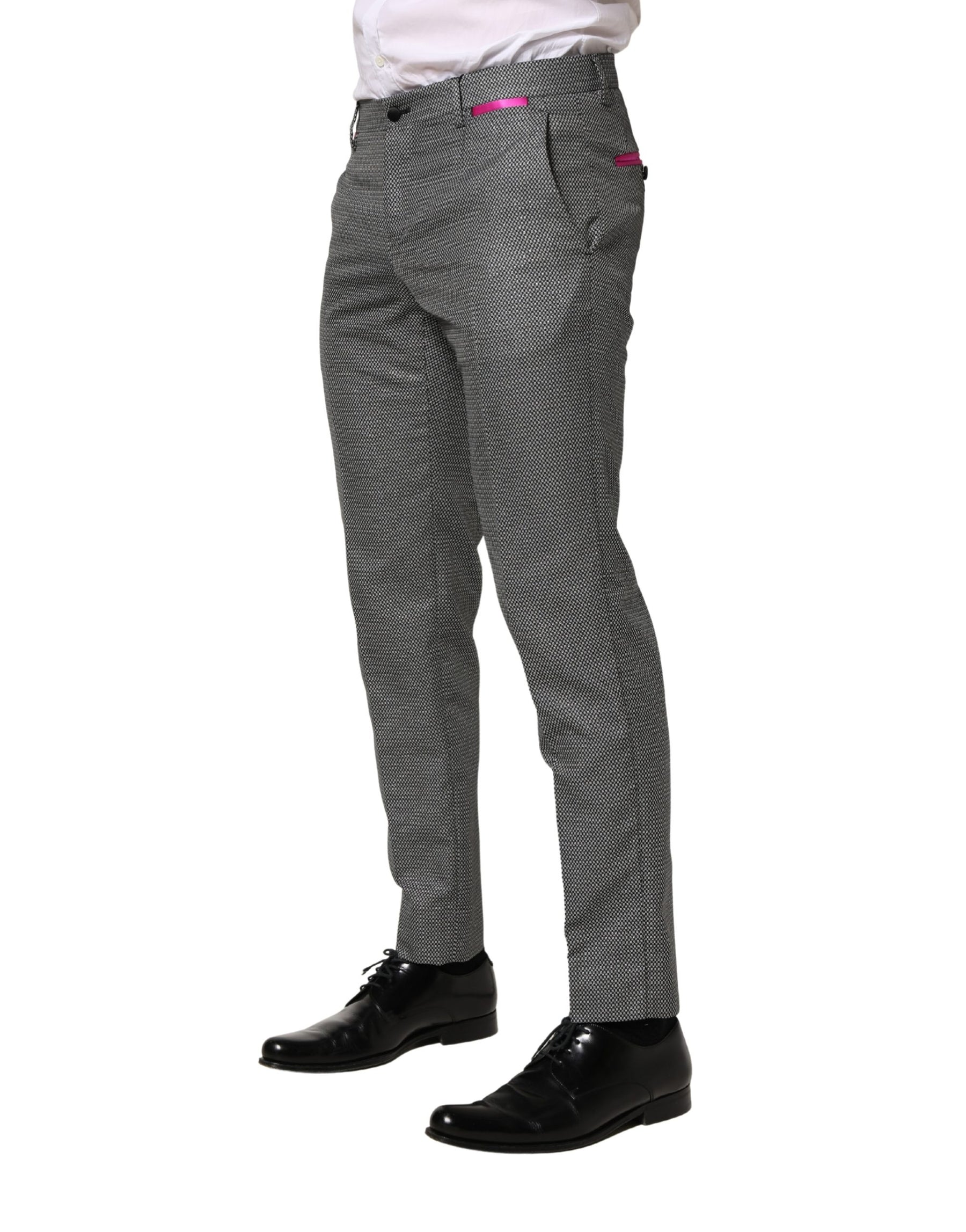 Dolce & Gabbana Gray Viscose Skinny Men Dress Trouser Pants | Regal Royce