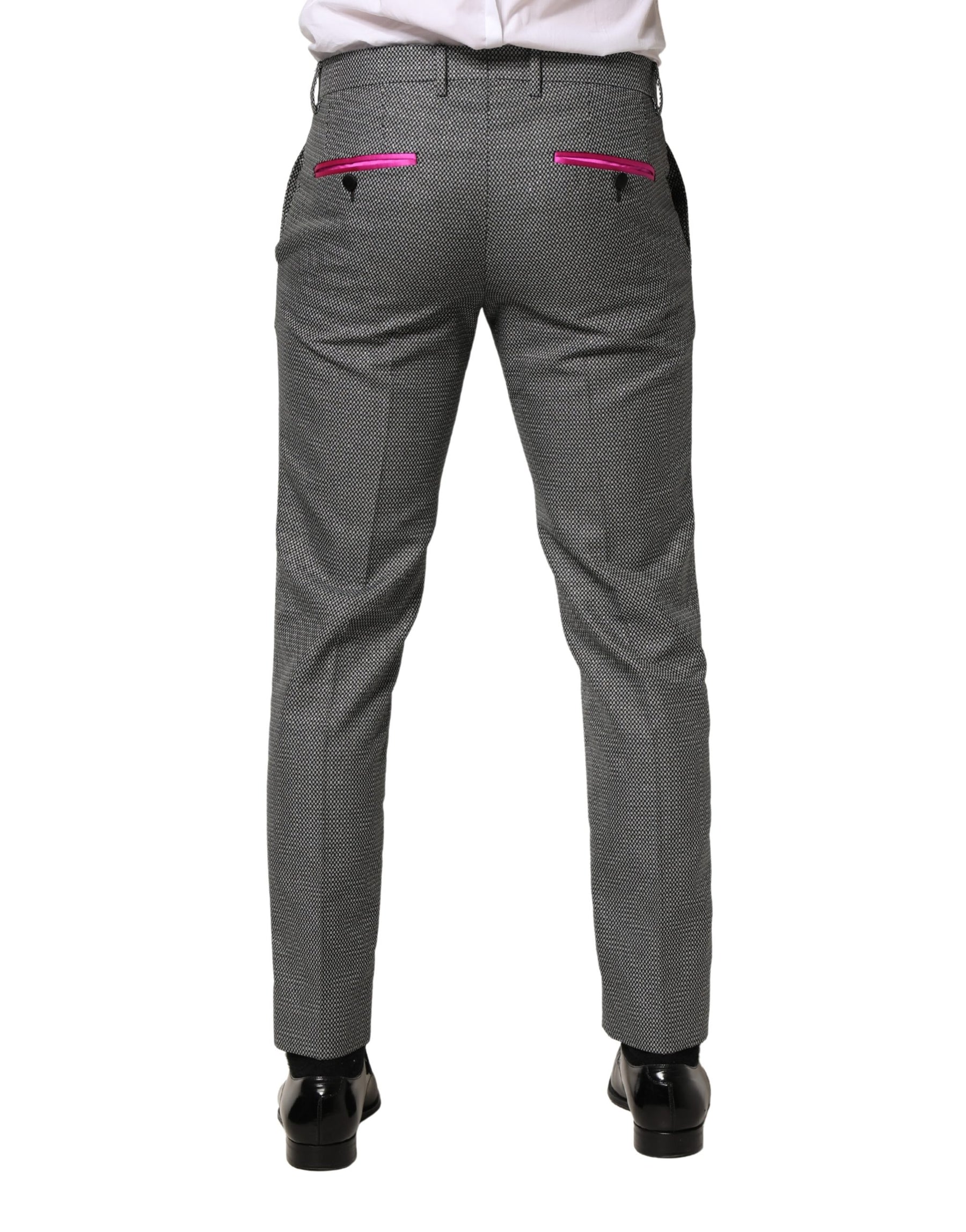 Dolce & Gabbana Gray Viscose Skinny Men Dress Trouser Pants | Regal Royce