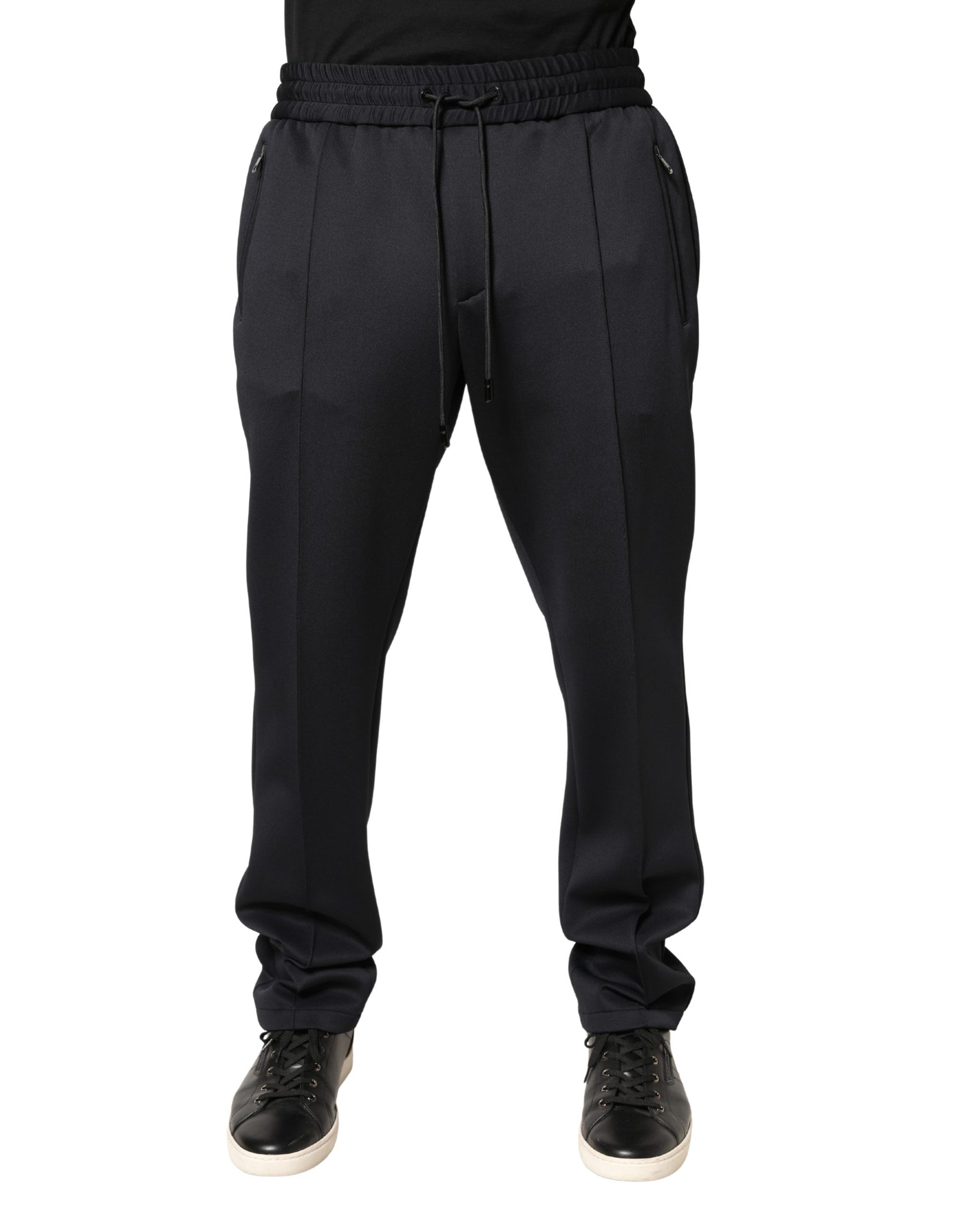 Dolce & Gabbana Black Polyester Skinny Jogger Trouser Pants | Regal Royce