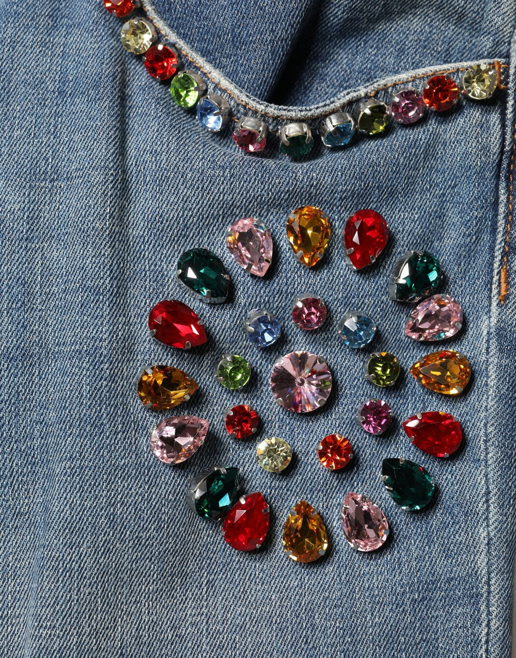 Dolce & Gabbana Blue Embellished Loose Cotton Men Denim Jeans | Regal Royce