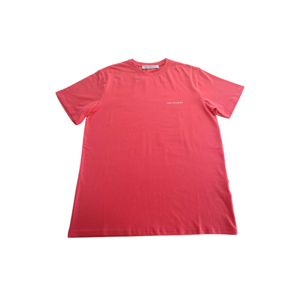 Trussardi Beachwear Red Cotton Men's T-Shirt | Regal Royce