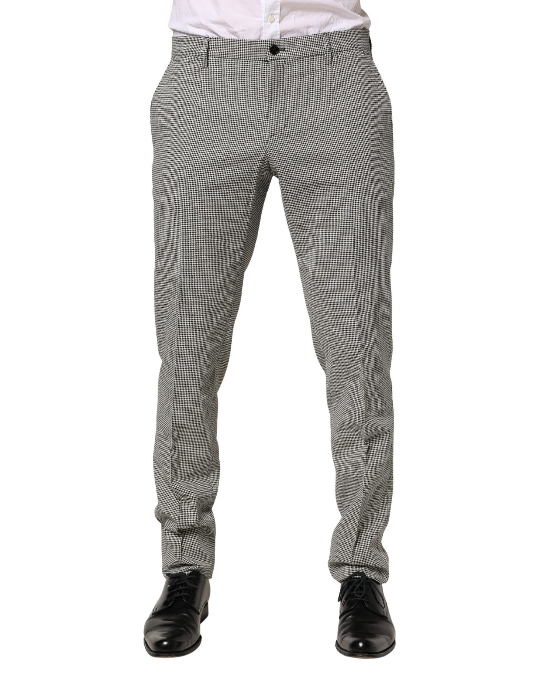 Dolce & Gabbana Gray Cotton Skinny Dress Formal Trouser Pants | Regal Royce