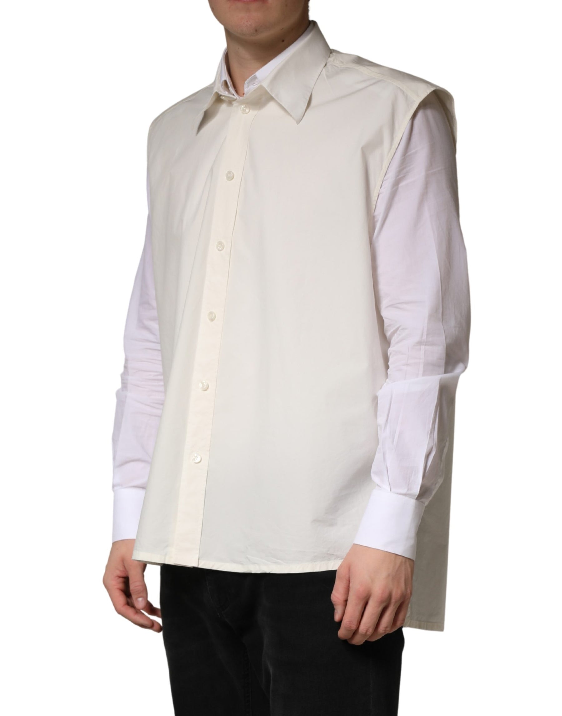 Dolce & Gabbana White MARTINI Cotton Men Dress Formal Shirt | Regal Royce