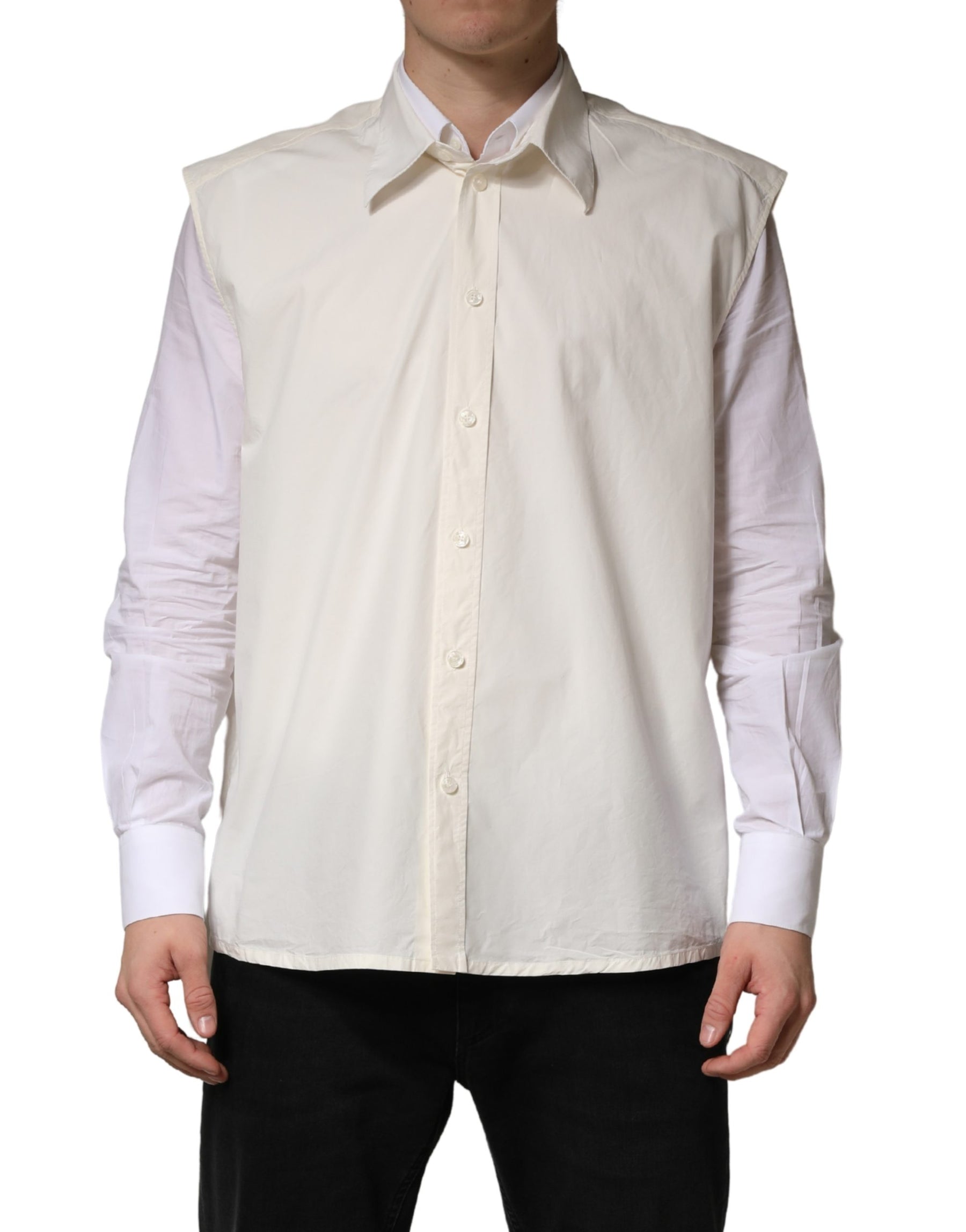 Dolce & Gabbana White MARTINI Cotton Men Dress Formal Shirt | Regal Royce