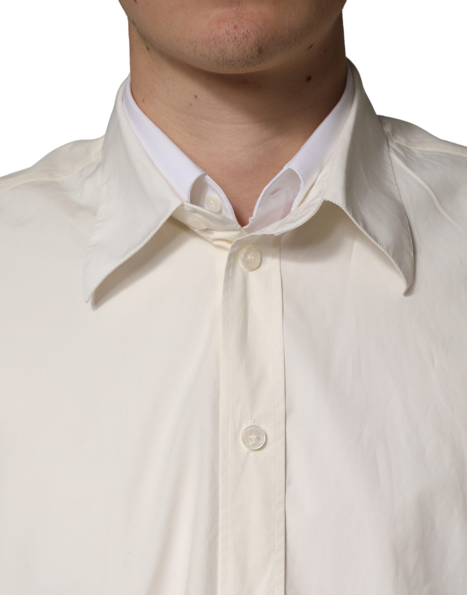 Dolce & Gabbana White MARTINI Cotton Men Dress Formal Shirt | Regal Royce