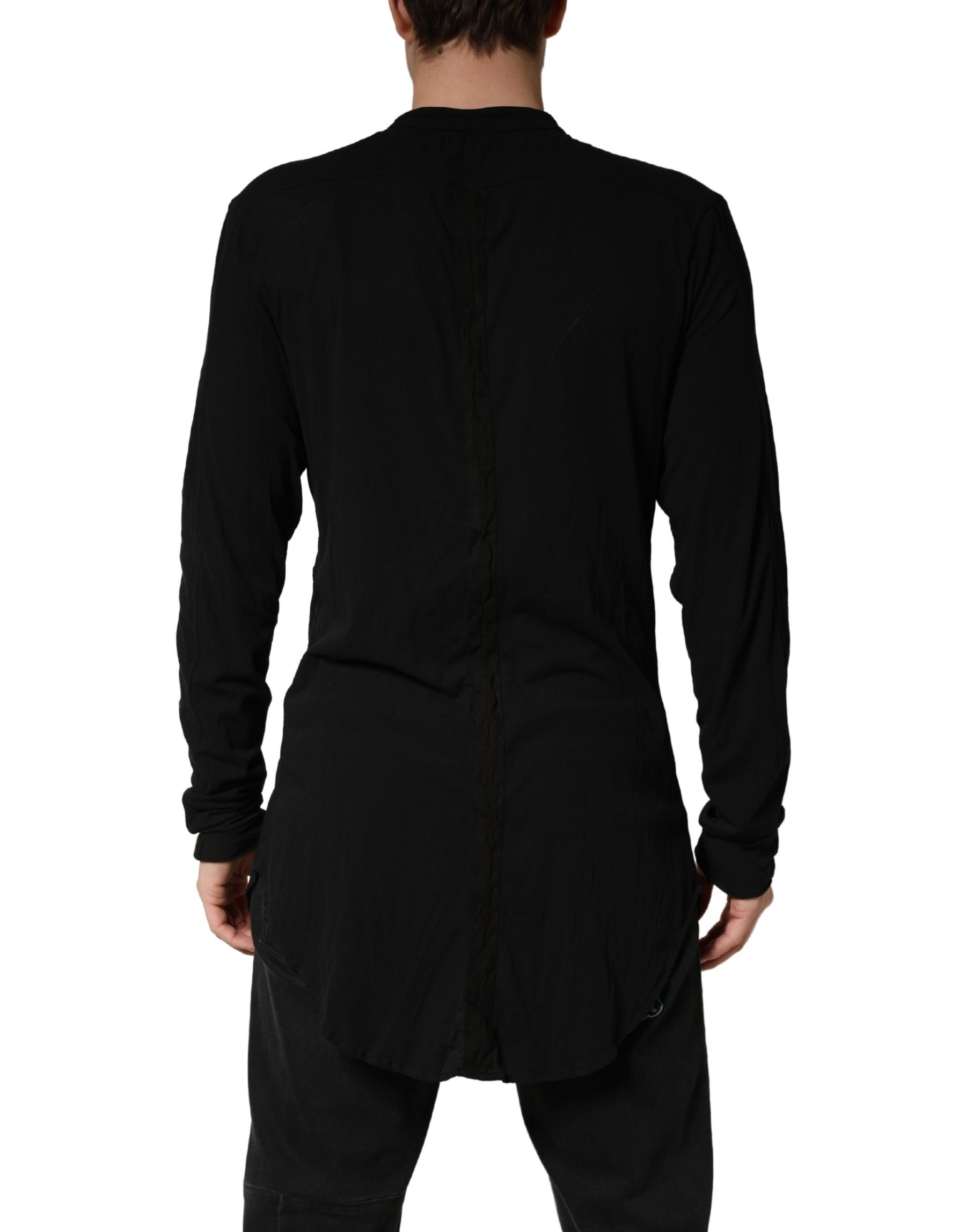 Allude Black Button Down Long Sleeves Men Cardigan Sweater | Regal Royce
