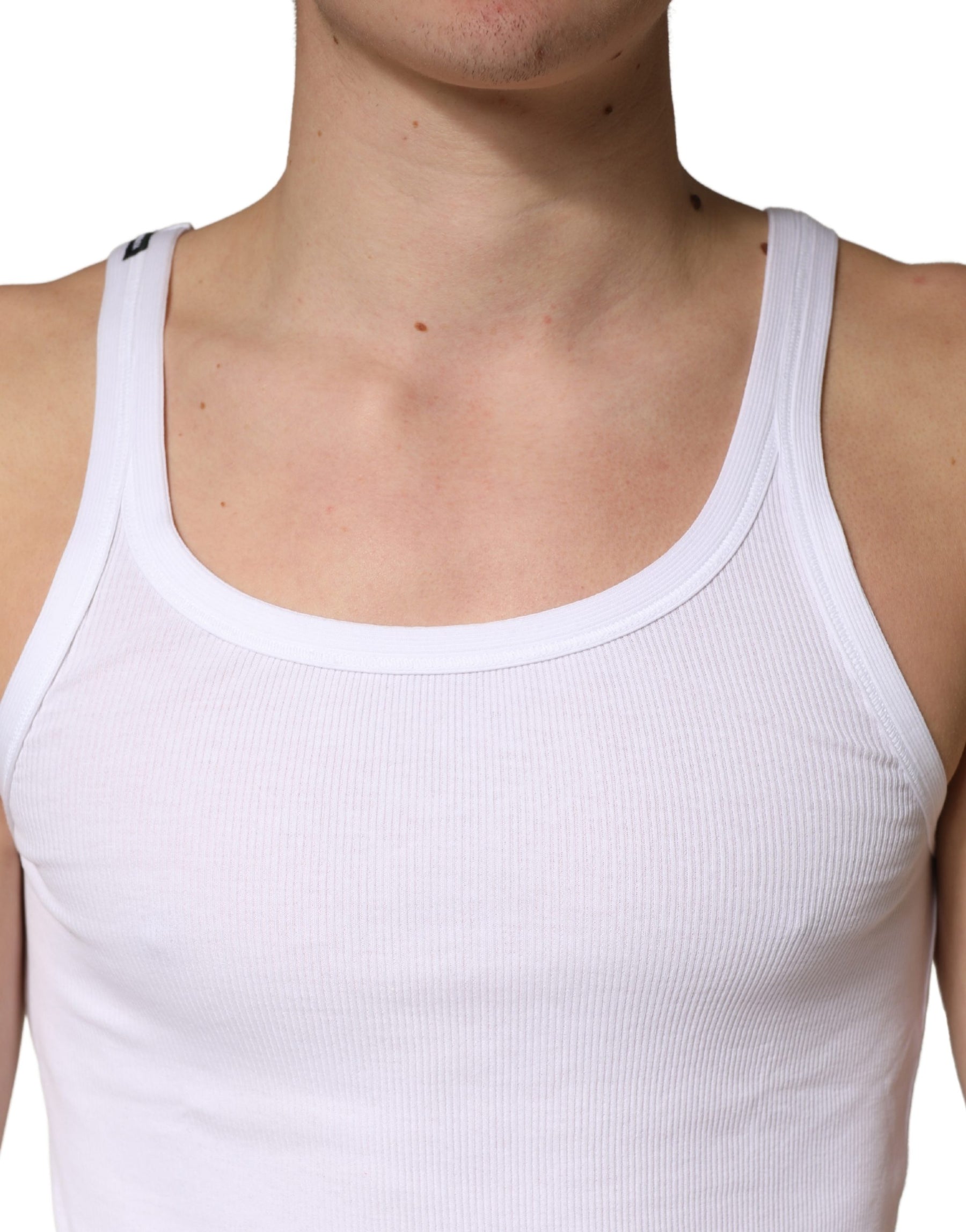 Dolce & Gabbana White Sleeveless Round Neck Tank Top T-shirt | Regal Royce