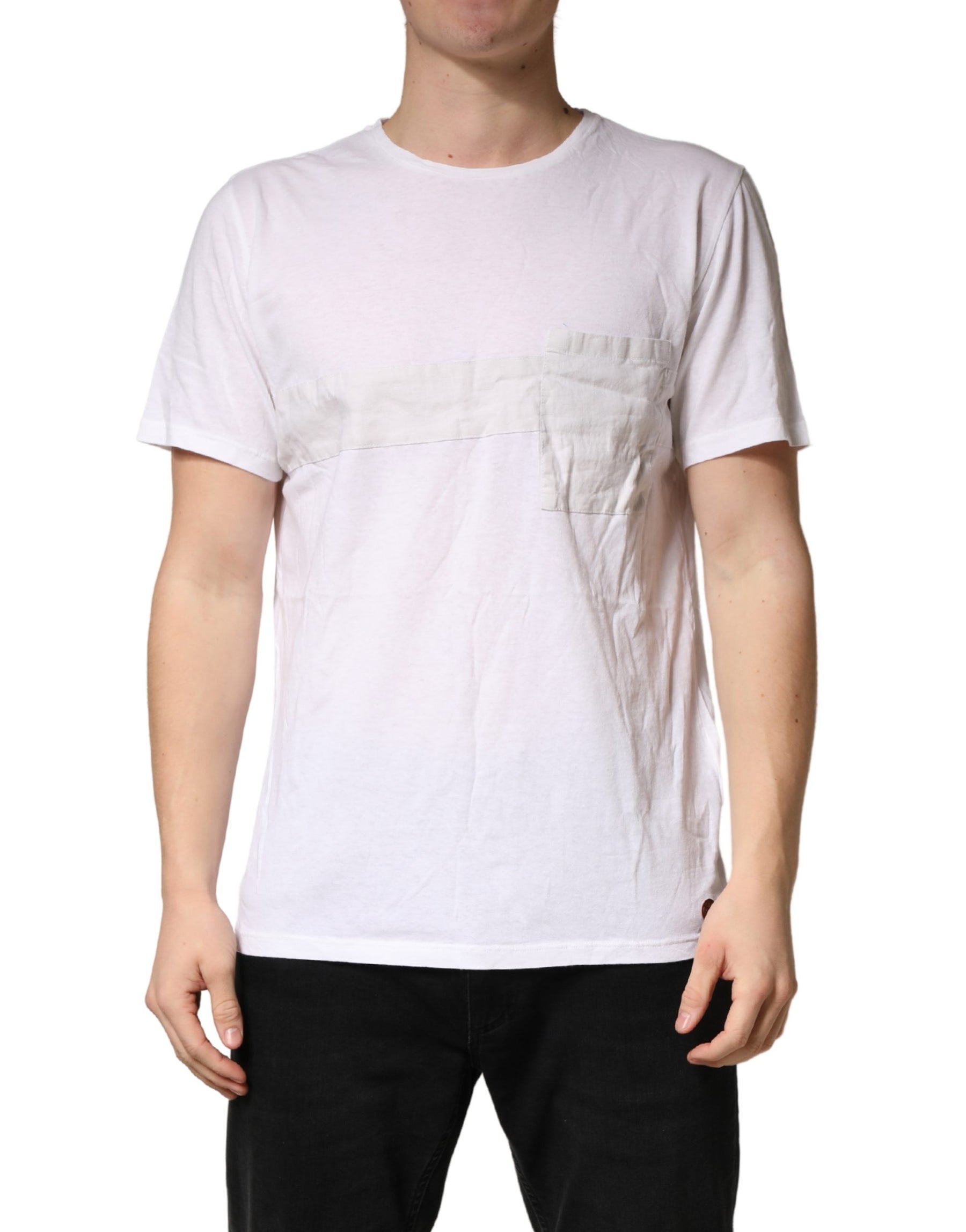 Bottega Veneta White 100% Cotton Plain Round Neck Men Shirt T-shirt | Regal Royce