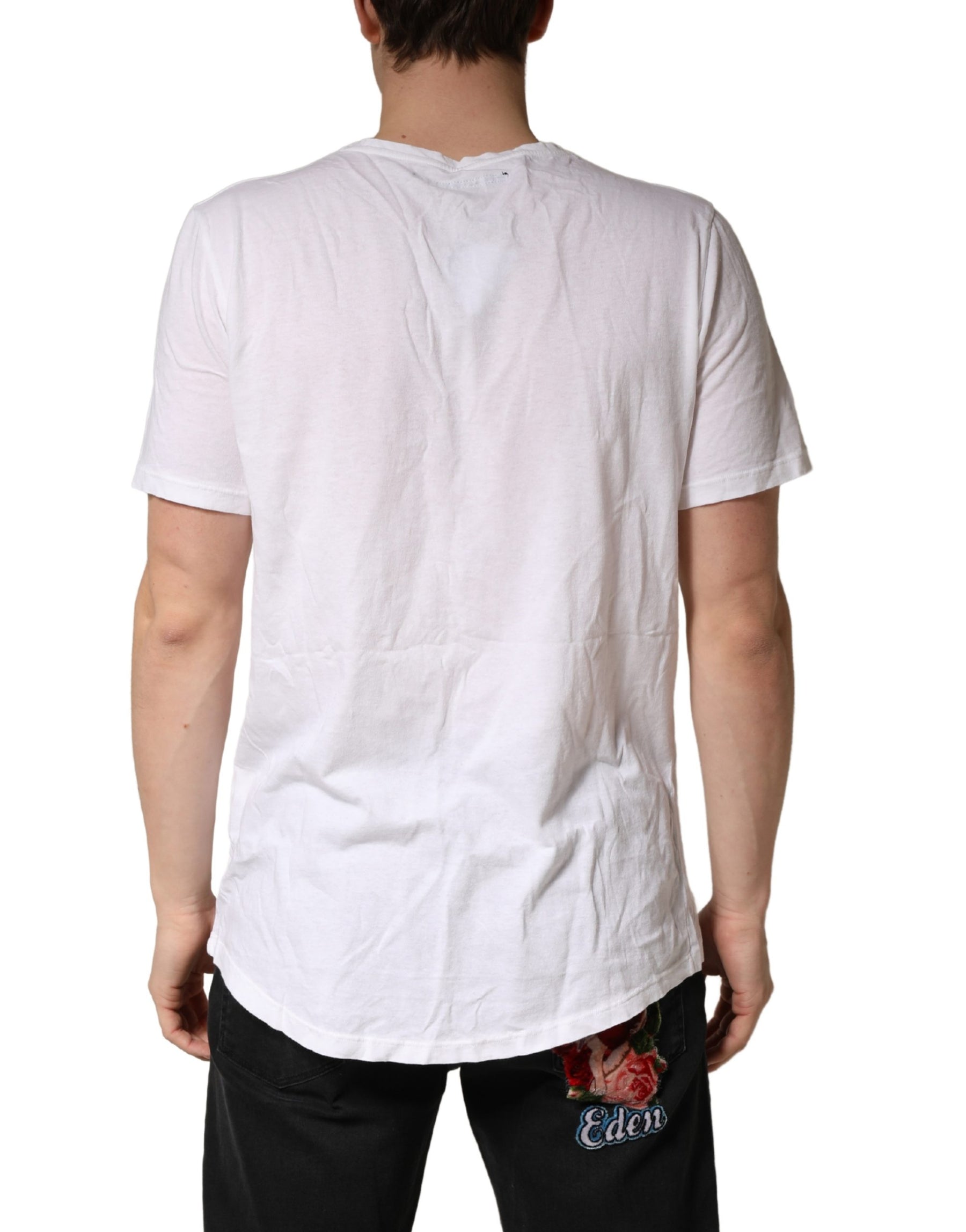 Bottega Veneta White 100% Cotton Plain Round Neck Men Shirt T-shirt | Regal Royce