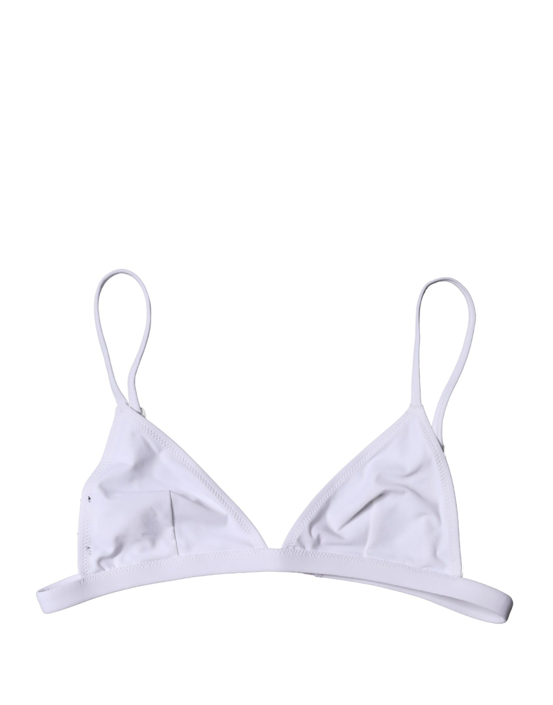 Dolce & Gabbana Top White Nylon Triangle Swimwear Beachwear Bikini | Regal Royce
