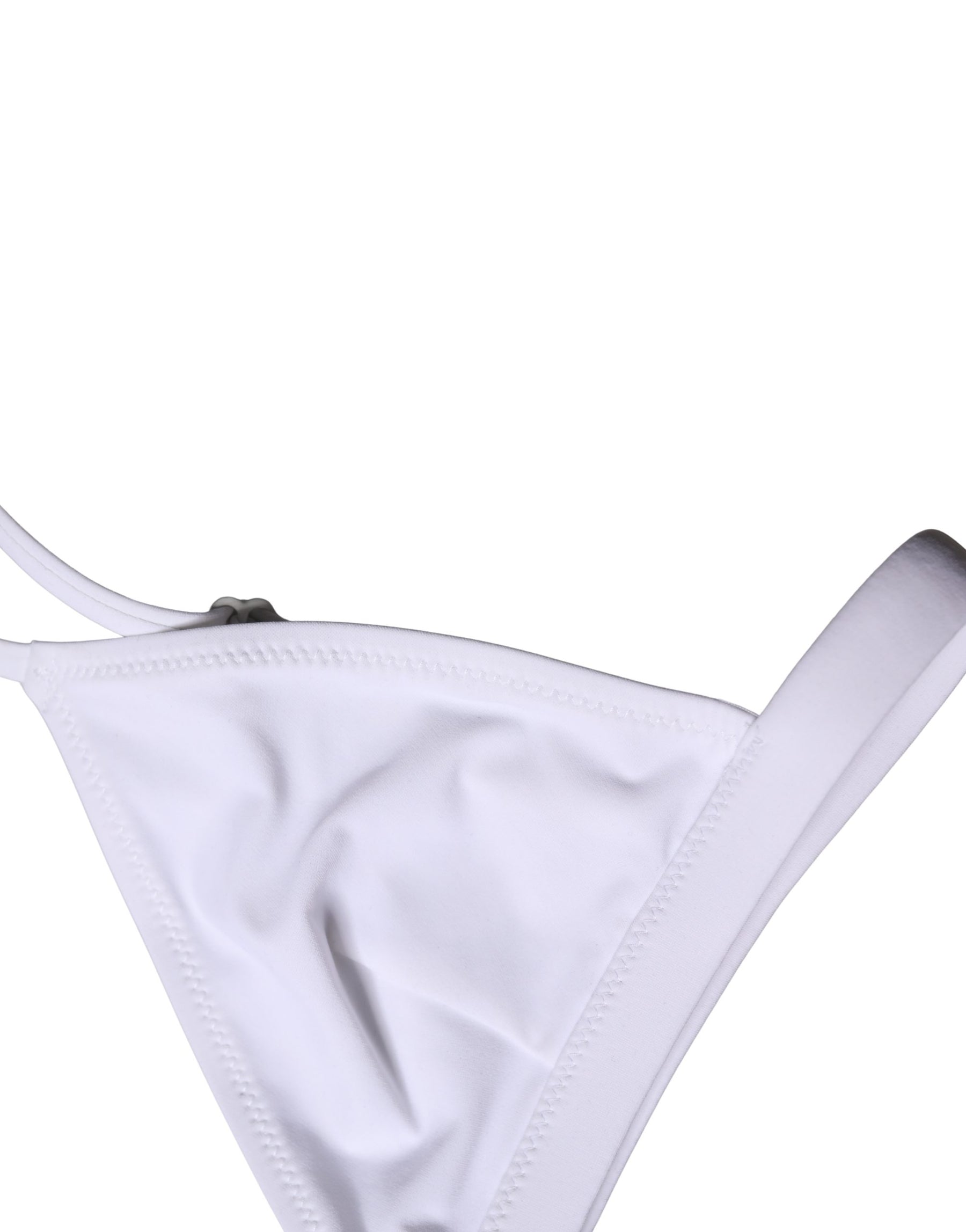 Dolce & Gabbana Top White Nylon Triangle Swimwear Beachwear Bikini | Regal Royce