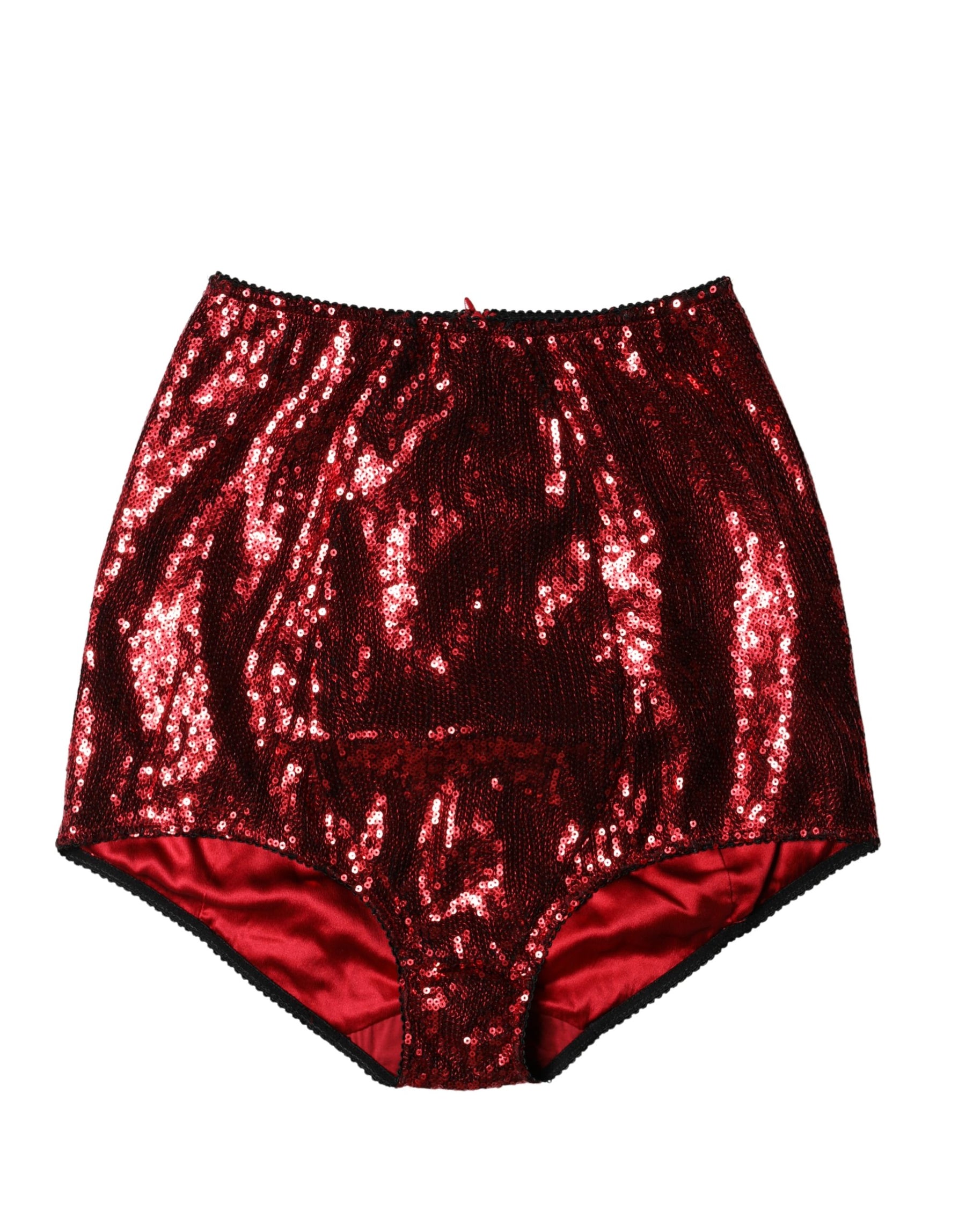 Dolce & Gabbana Red Sequin Embellished High Waist Girdle Underwear | Regal Royce