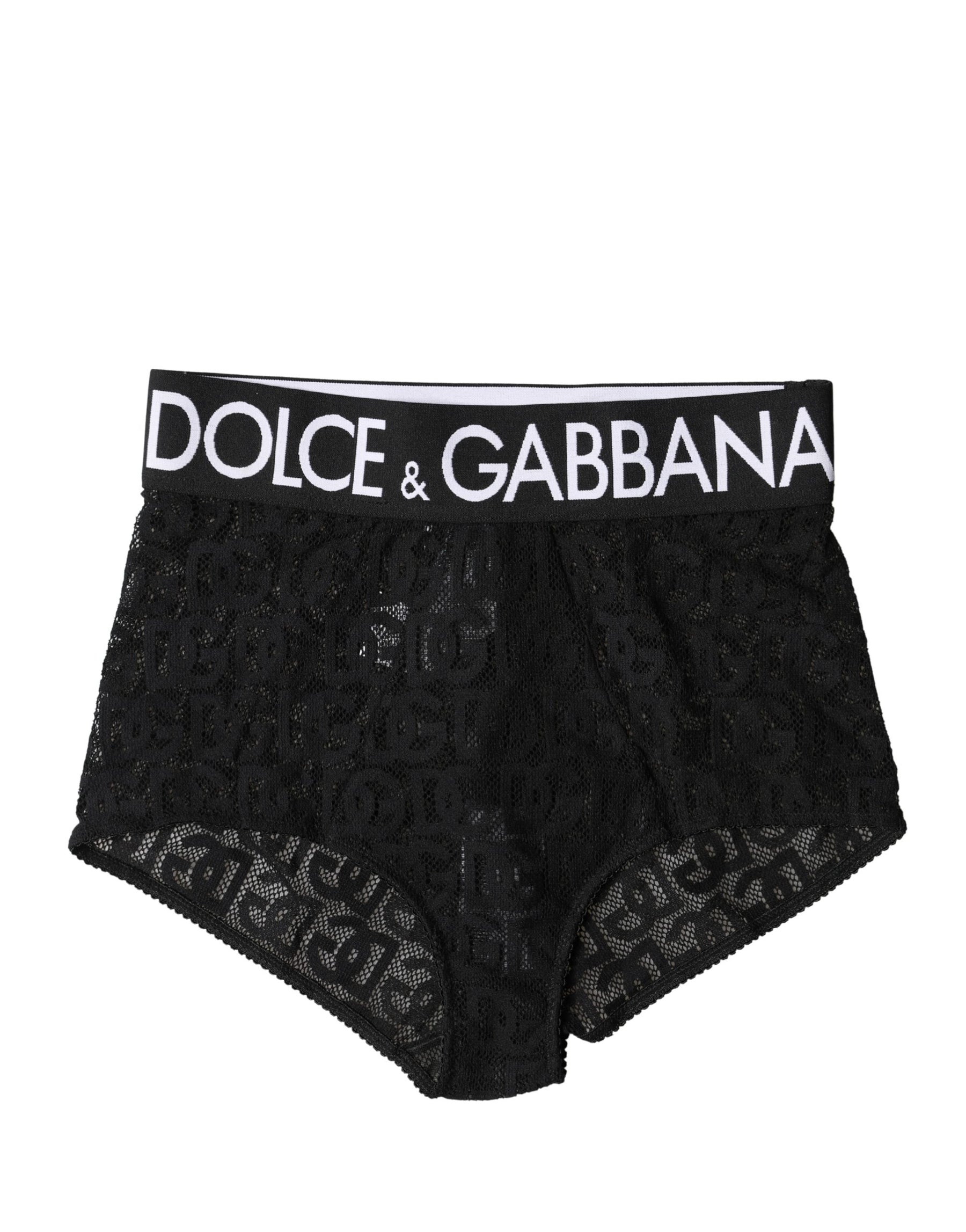 Dolce & Gabbana Black Logo Girdle High Waist Panty Underwear | Regal Royce