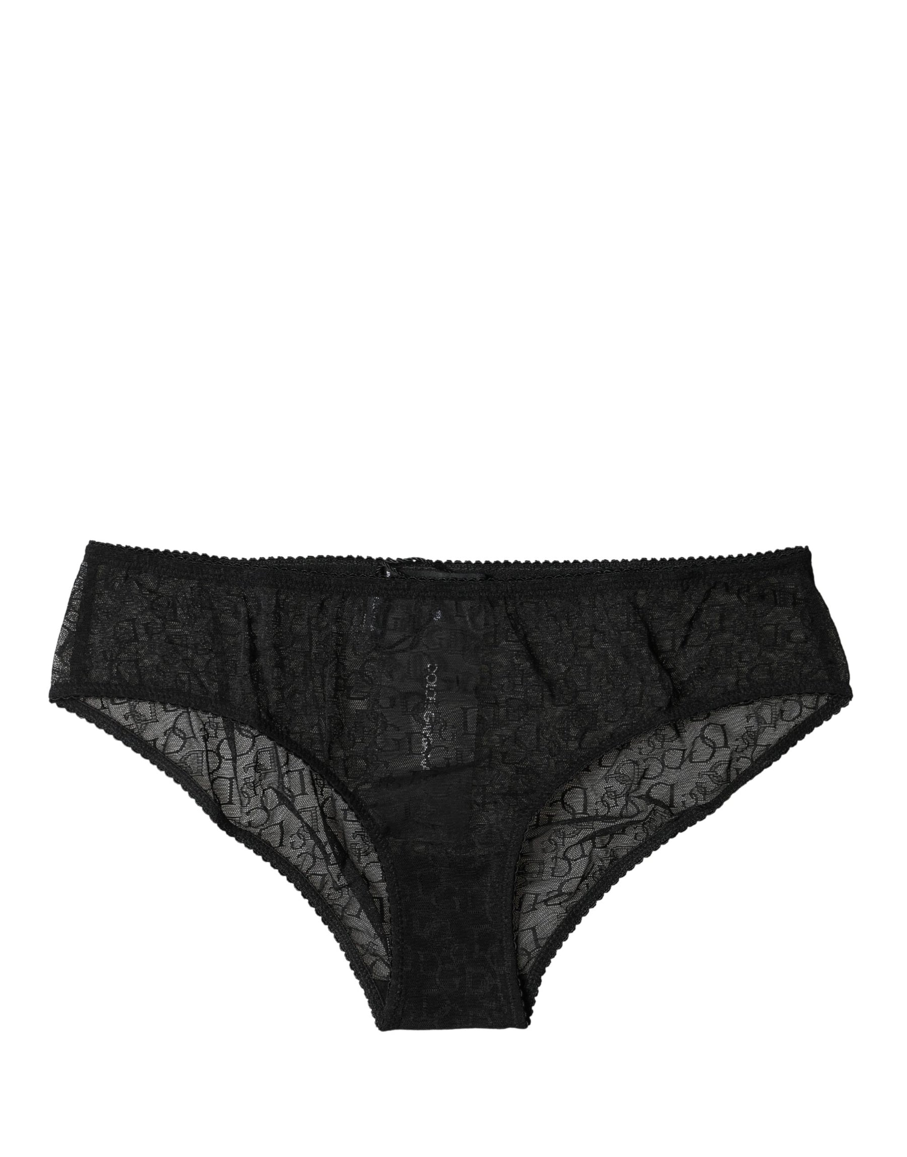 Dolce & Gabbana Black Nylon Stretch Mid Waist Brief Underwear | Regal Royce