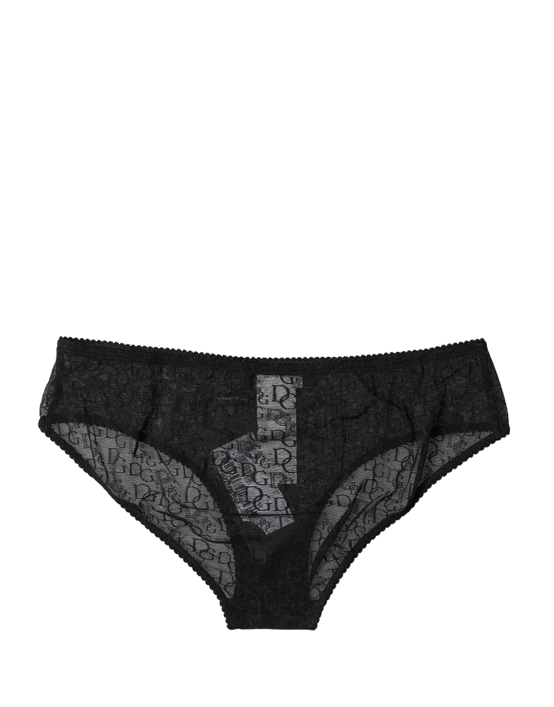 Dolce & Gabbana Black Nylon Stretch Mid Waist Brief Underwear | Regal Royce