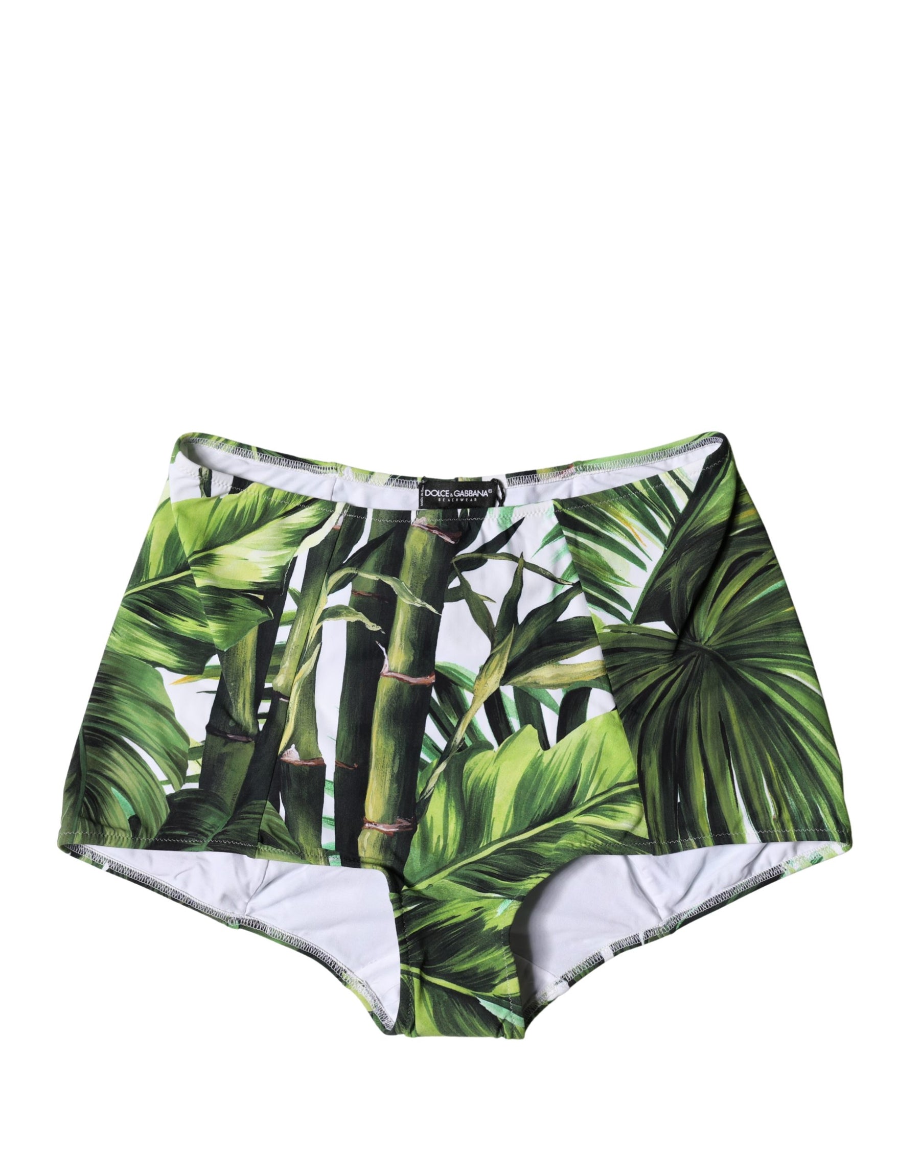 Dolce & Gabbana Green Leaf Print High-Waisted Girdle Underwear | Regal Royce