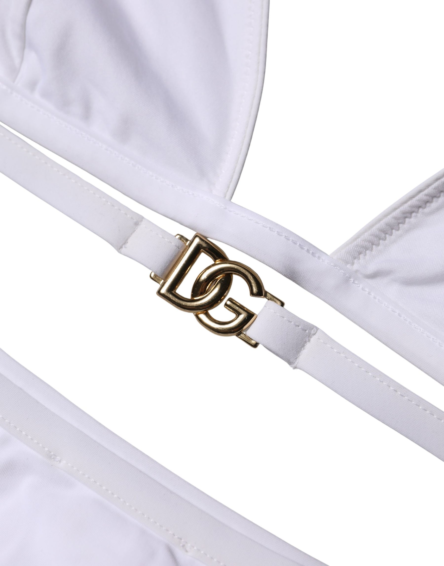 Dolce & Gabbana White Logo Swimsuit 2 Piece Top Bottom Swimwear | Regal Royce