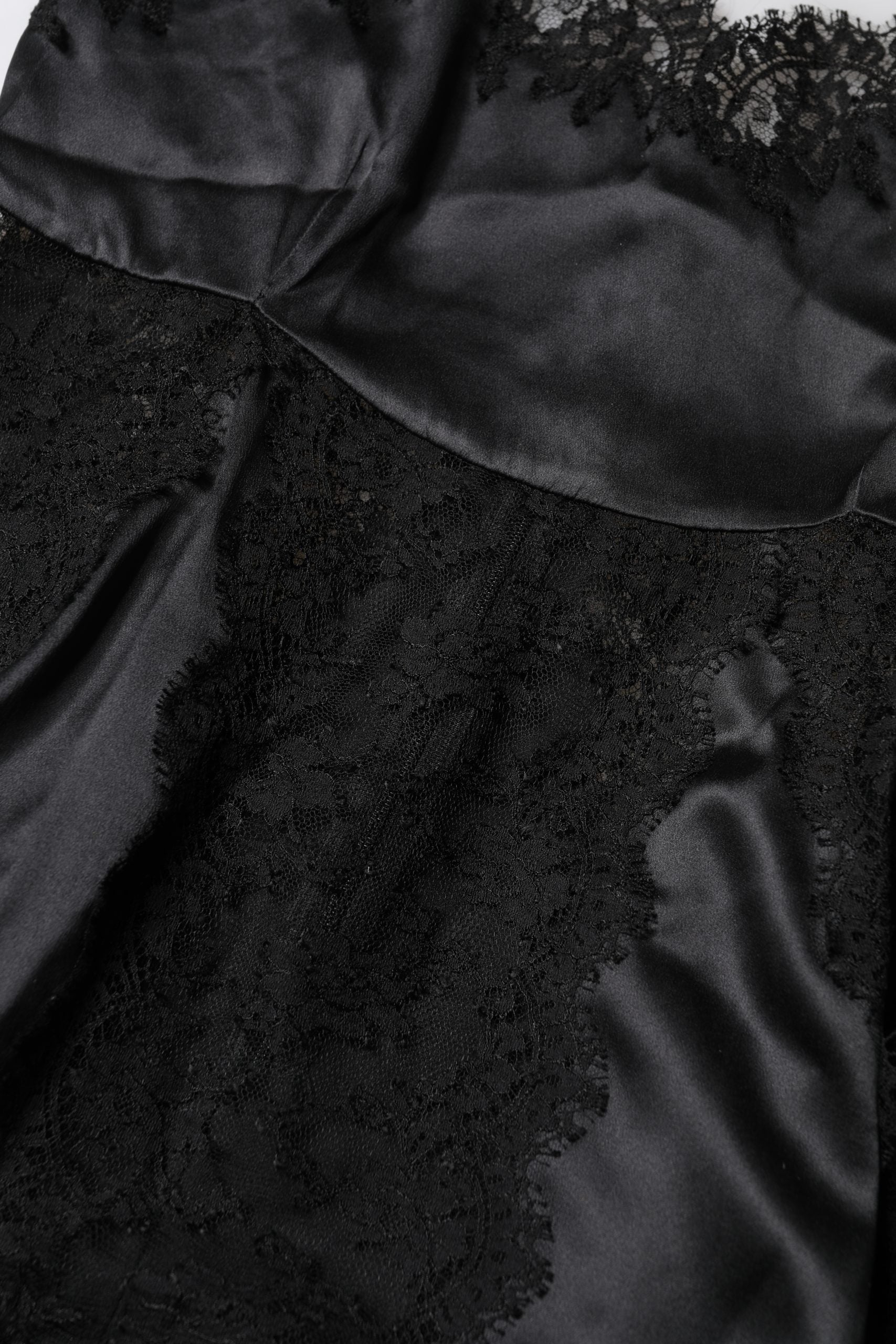 Dolce & Gabbana Black Silk Lace Trim Lingerie Top Underwear | Regal Royce