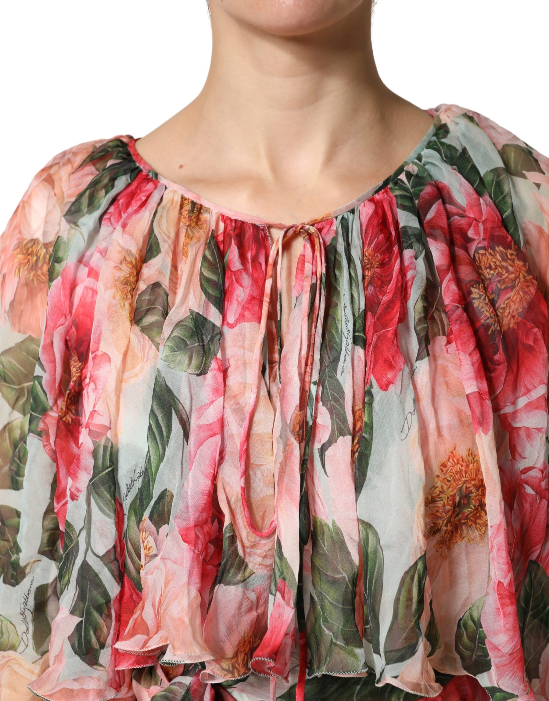 Dolce & Gabbana Multicolor Floral Silk Layered Maxi Dress | Regal Royce